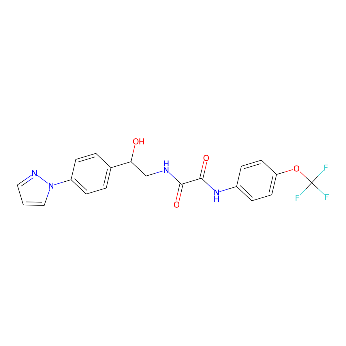 N-{2-hydroxy-2-[4-(1H-pyrazol-1-yl)phenyl]ethyl}-N'-[4-(trifluoromethoxy)phenyl]ethanediamide molecular structure, CAS 2415601-11-3