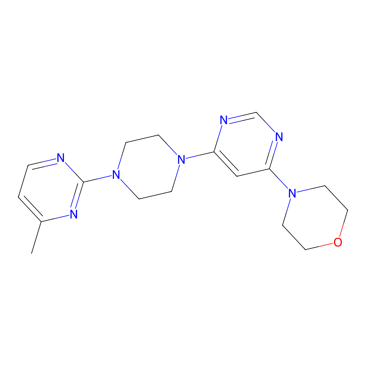 4-{6-[4-(4-Methylpyrimidin-2-yl)piperazin-1-yl]pyrimidin-4-yl}morpholine molecular structure, CAS 2415601-22-6