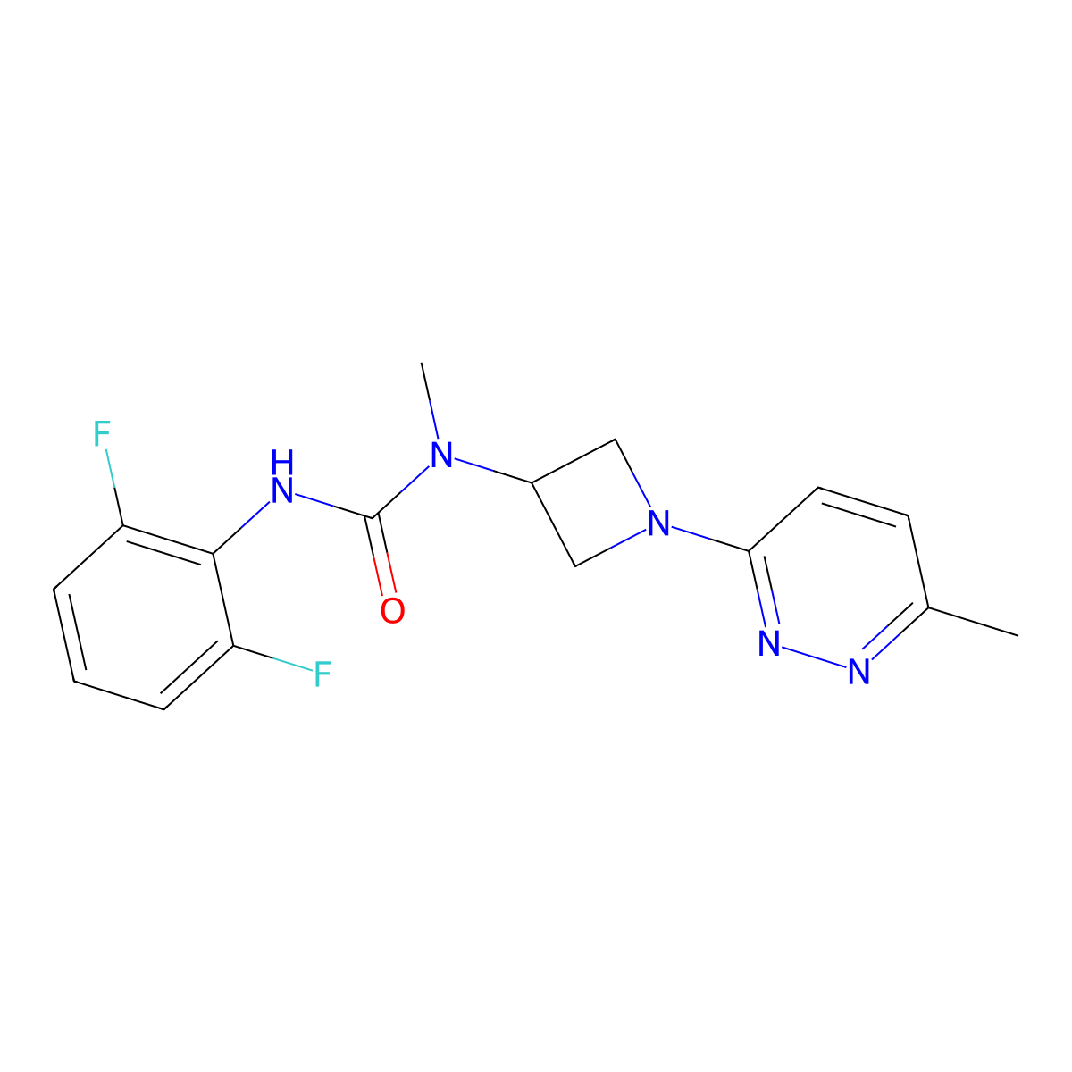 1-(2,6-Difluorophenyl)-3-methyl-3-[1-(6-methylpyridazin-3-yl)azetidin-3-yl]urea molecular structure, CAS 2415601-32-8