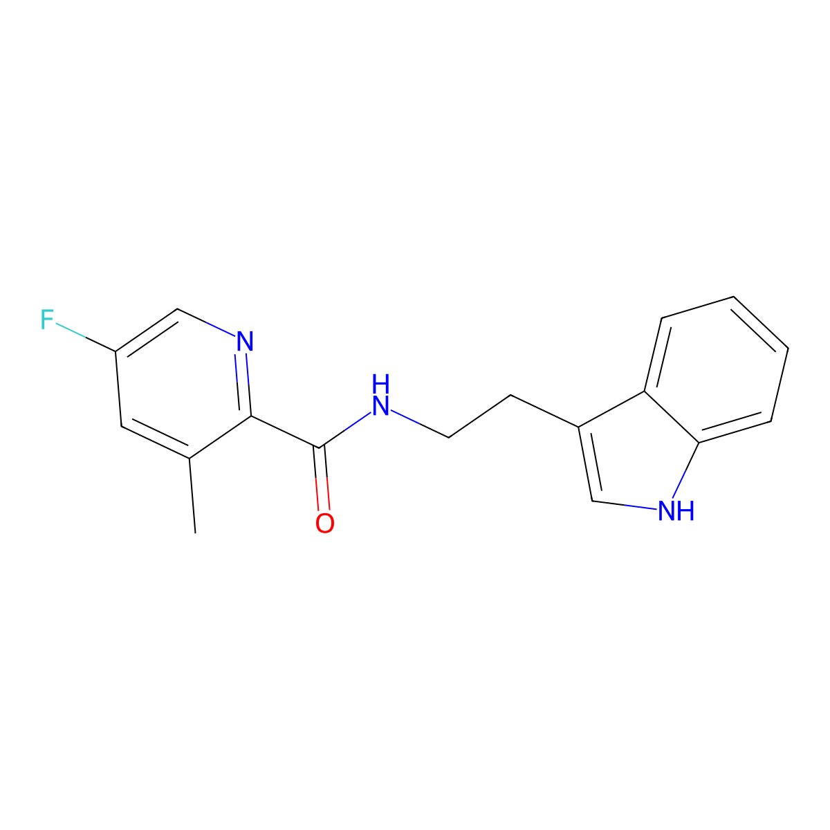 5-fluoro-N-[2-(1H-indol-3-yl)ethyl]-3-methylpyridine-2-carboxamide molecular structure, CAS 2415601-33-9