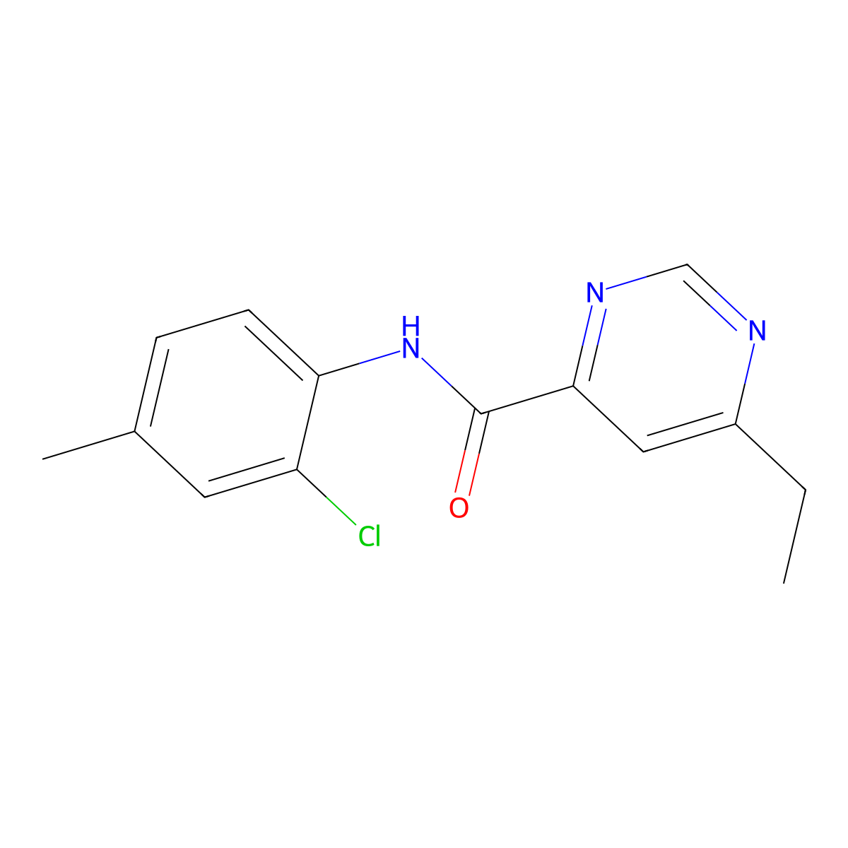 N-(2-Chloro-4-methylphenyl)-6-ethylpyrimidine-4-carboxamide molecular structure, CAS 2415601-53-3