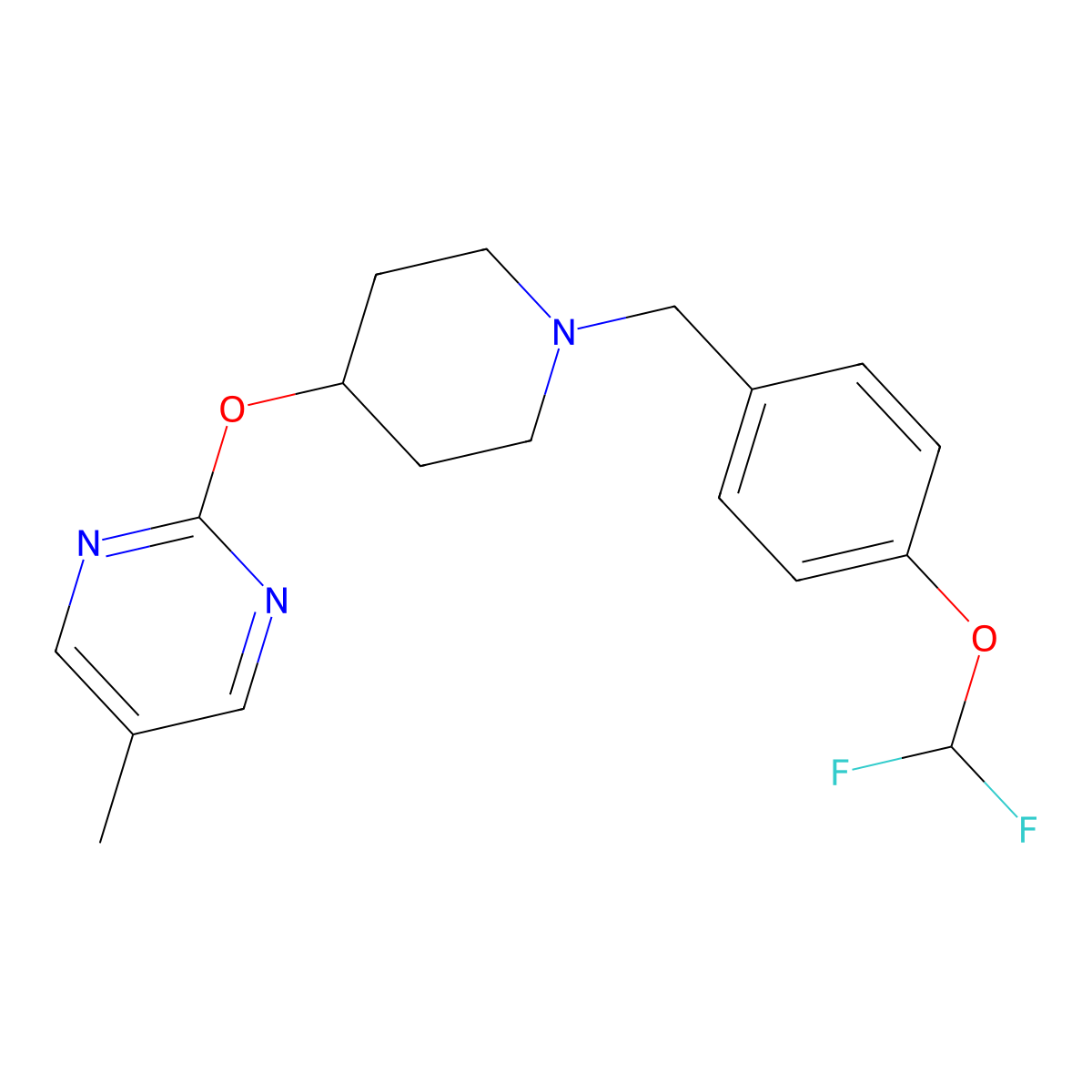 2-[(1-{[4-(Difluoromethoxy)phenyl]methyl}piperidin-4-yl)oxy]-5-methylpyrimidine molecular structure, CAS 2415601-61-3