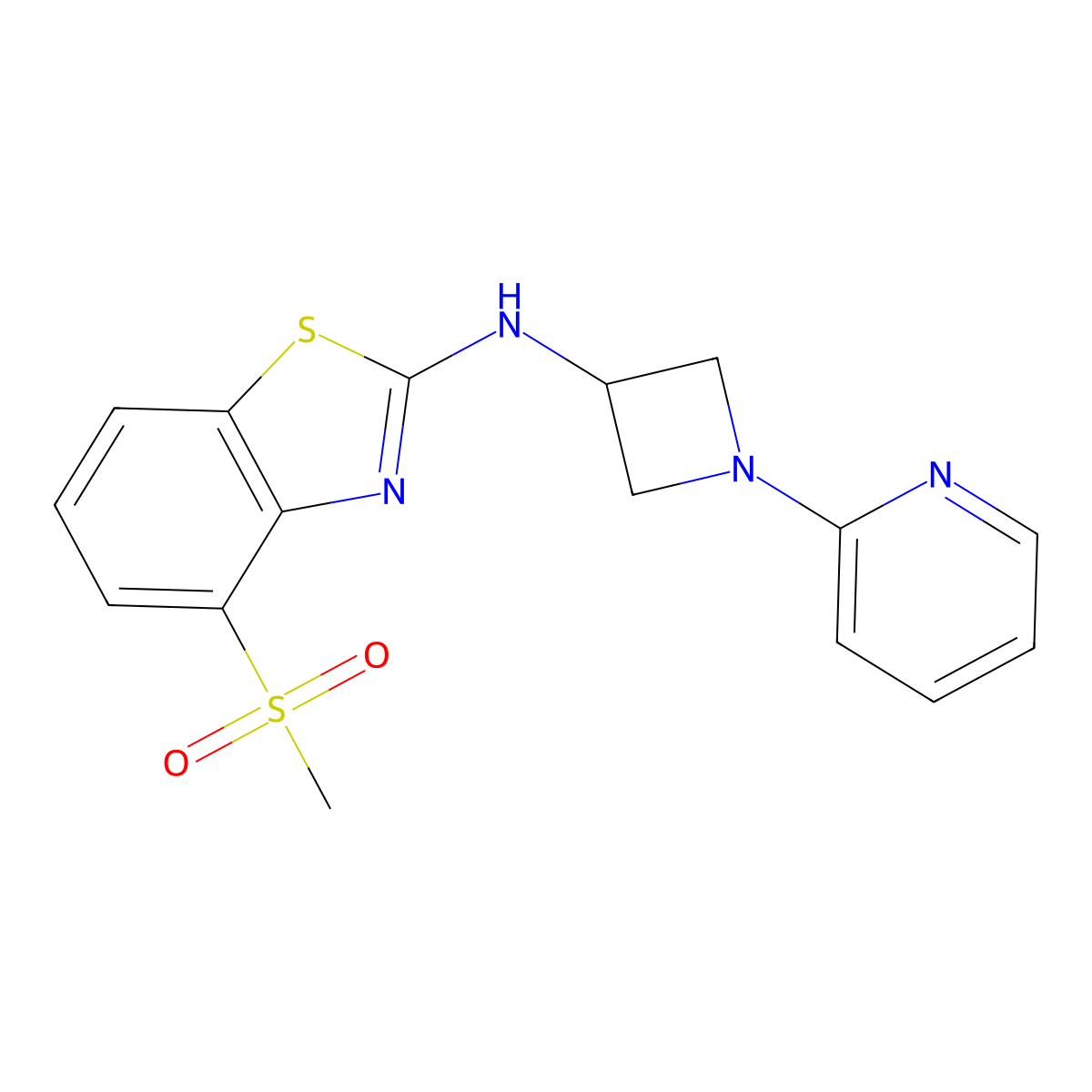 4-methanesulfonyl-N-[1-(pyridin-2-yl)azetidin-3-yl]-1,3-benzothiazol-2-amine molecular structure, CAS 2415601-63-5