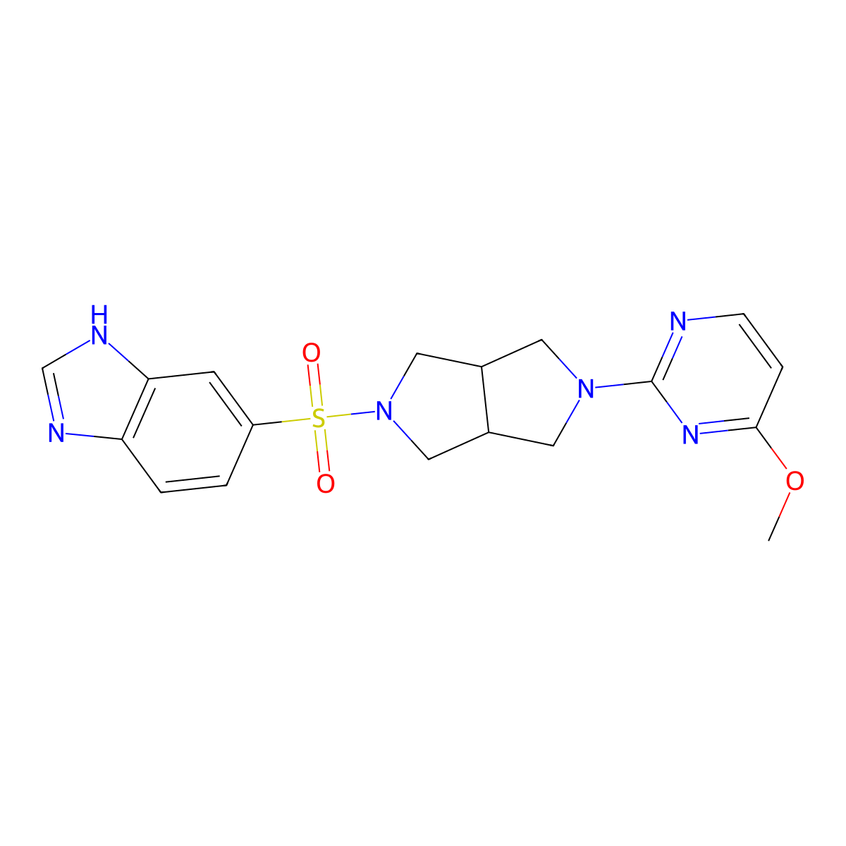 5-{[5-(4-methoxypyrimidin-2-yl)-octahydropyrrolo[3,4-c]pyrrol-2-yl]sulfonyl}-1H-1,3-benzodiazole molecular structure, CAS 2415601-76-0
