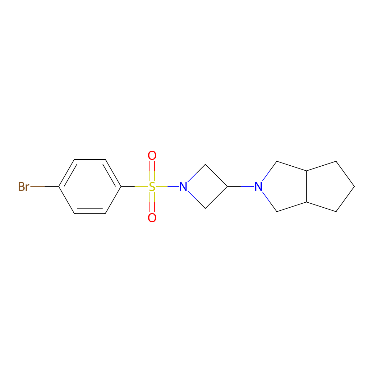 1-(4-Bromobenzenesulfonyl)-3-{octahydrocyclopenta[c]pyrrol-2-yl}azetidine molecular structure, CAS 2415601-81-7