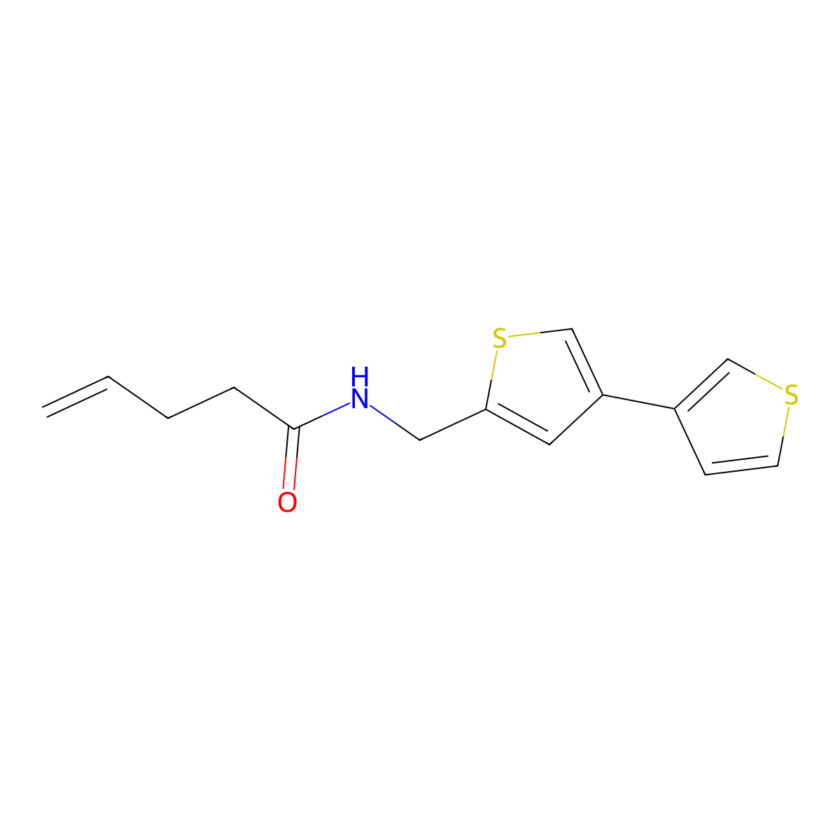 N-({[3,3'-bithiophene]-5-yl}methyl)pent-4-enamide molecular structure, CAS 2415601-82-8