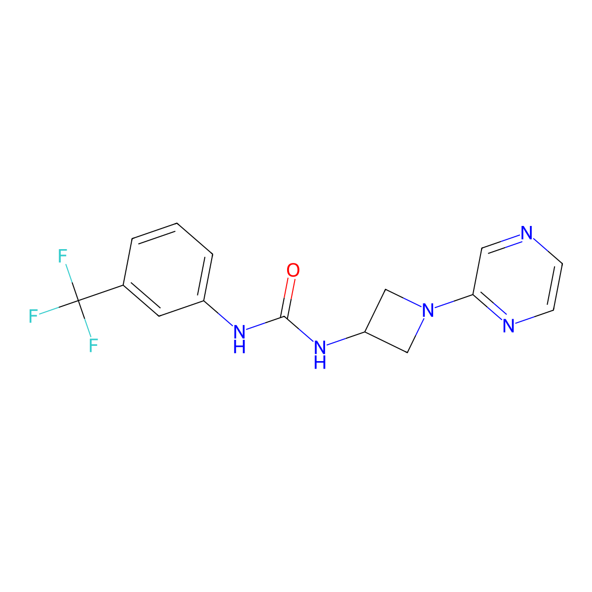 3-[1-(Pyrazin-2-yl)azetidin-3-yl]-1-[3-(trifluoromethyl)phenyl]urea molecular structure, CAS 2415601-84-0