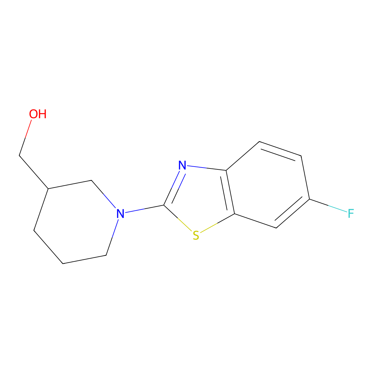[1-(6-Fluoro-1,3-benzothiazol-2-yl)piperidin-3-yl]methanol molecular structure, CAS 2415601-89-5