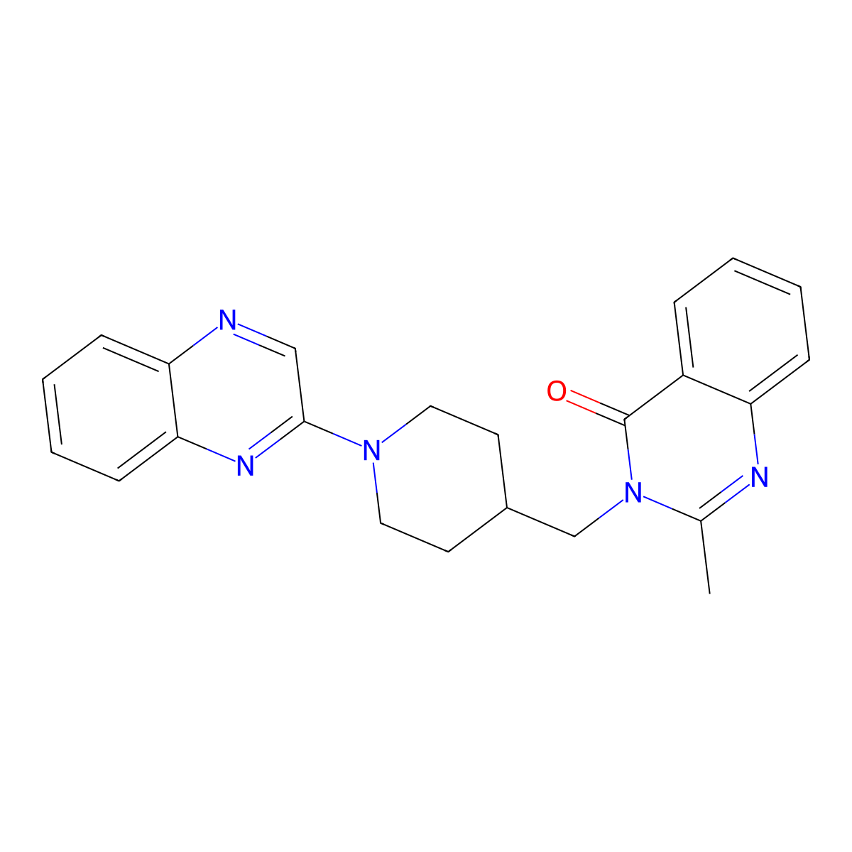 2-Methyl-3-{[1-(quinoxalin-2-yl)piperidin-4-yl]methyl}-3,4-dihydroquinazolin-4-one molecular structure, CAS 2415601-93-1