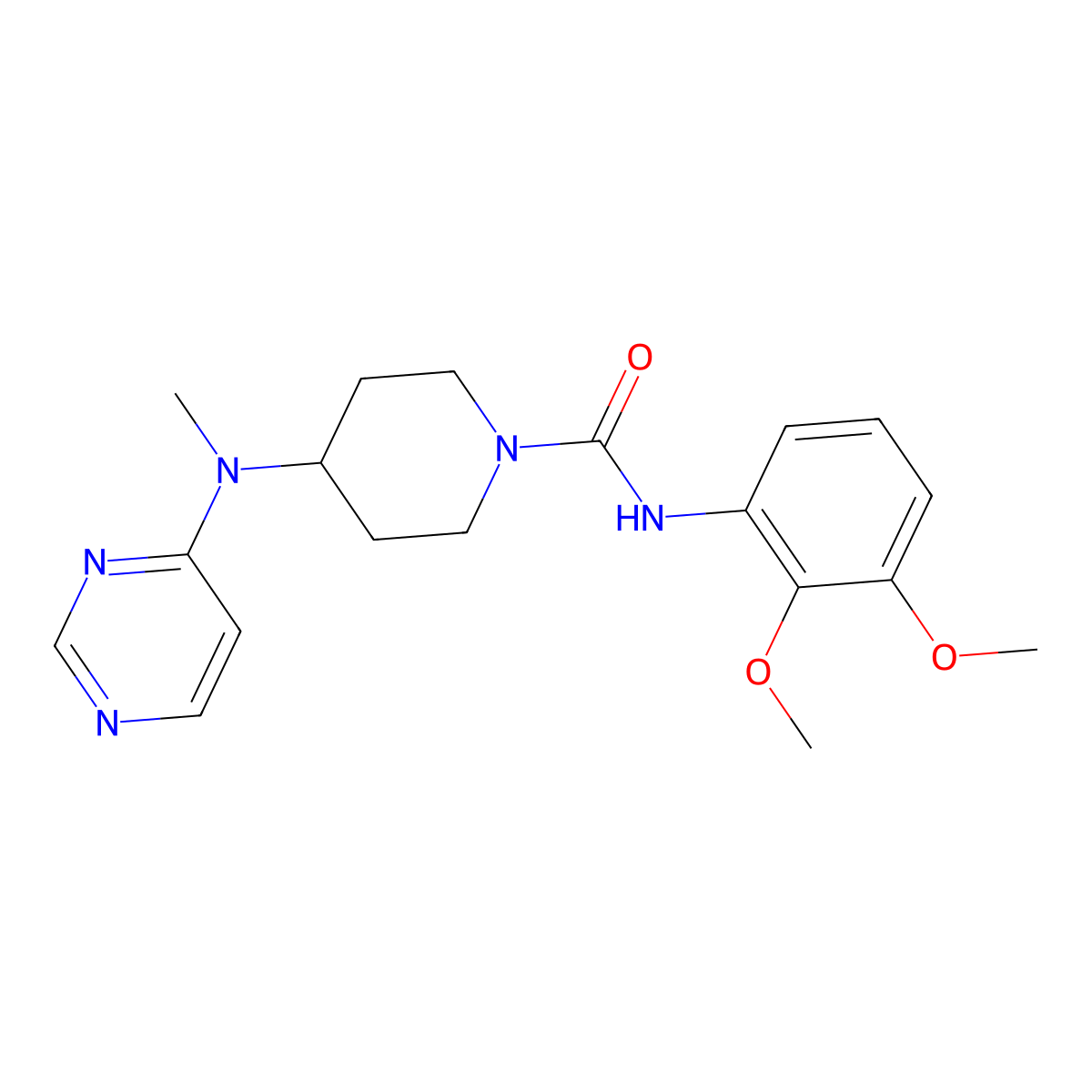 N-(2,3-Dimethoxyphenyl)-4-[methyl(pyrimidin-4-yl)amino]piperidine-1-carboxamide molecular structure, CAS 2415602-35-4