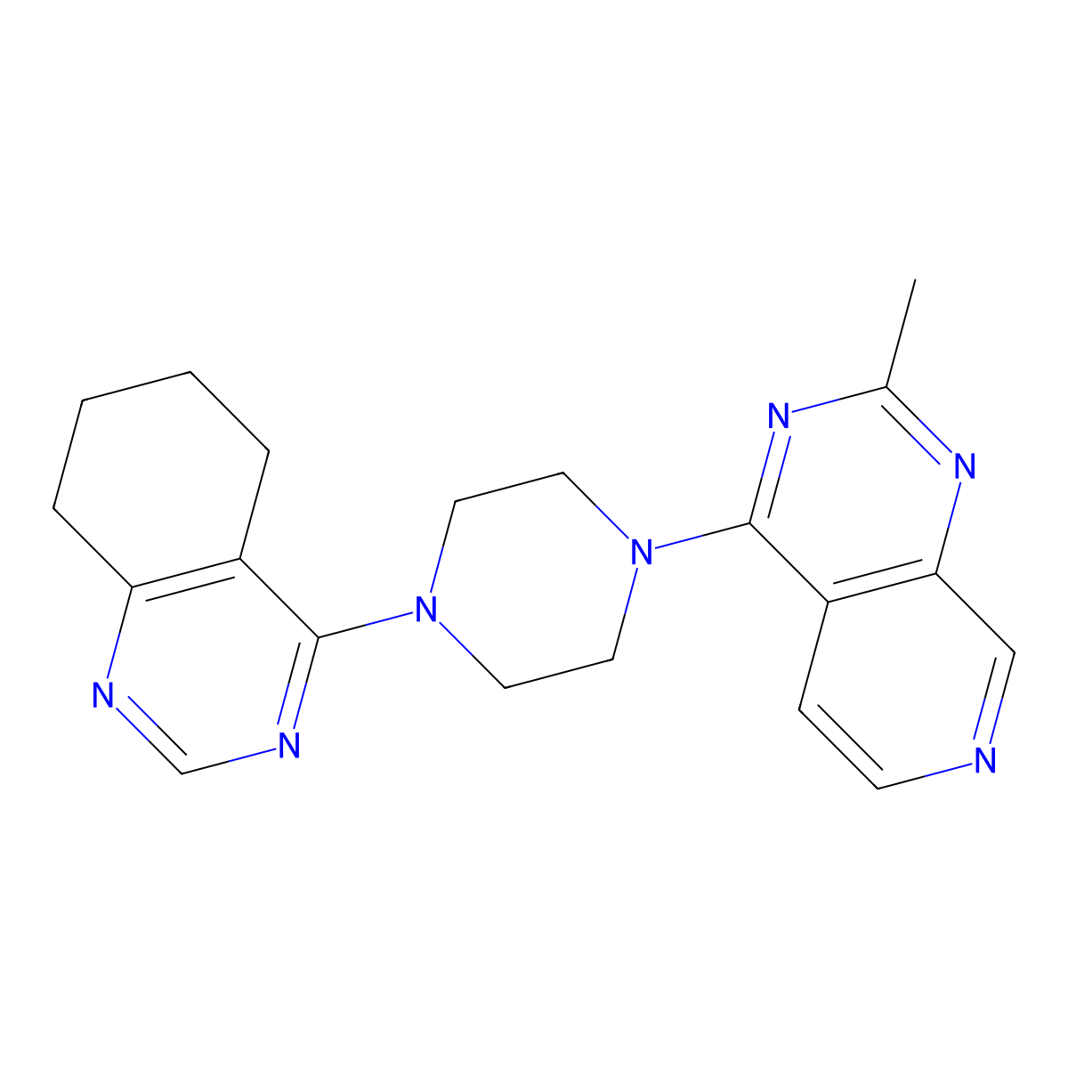 4-(4-{2-Methylpyrido[3,4-d]pyrimidin-4-yl}piperazin-1-yl)-5,6,7,8-tetrahydroquinazoline molecular structure, CAS 2415602-40-1