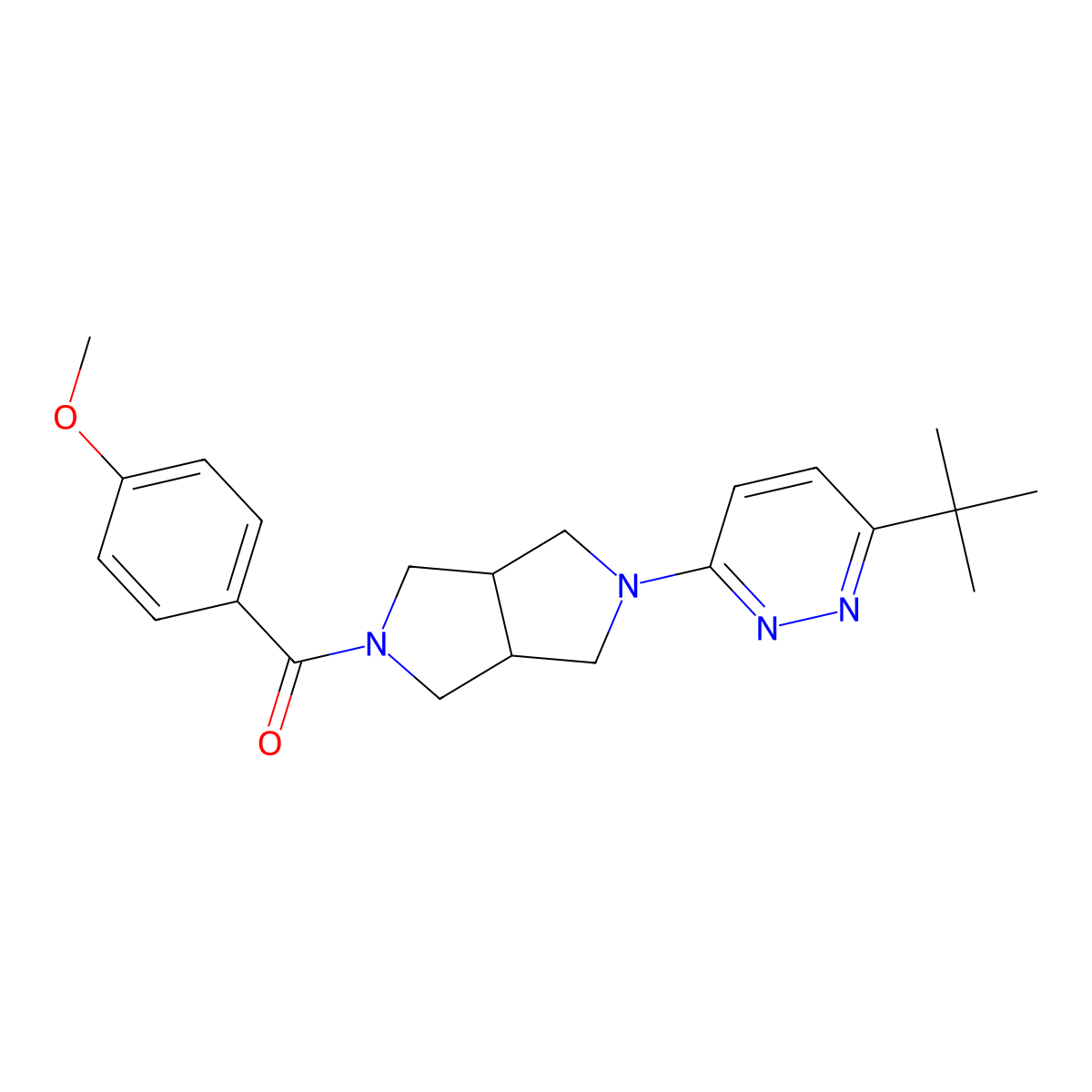 3-Tert-butyl-6-[5-(4-methoxybenzoyl)-octahydropyrrolo[3,4-c]pyrrol-2-yl]pyridazine molecular structure, CAS 2415602-50-3