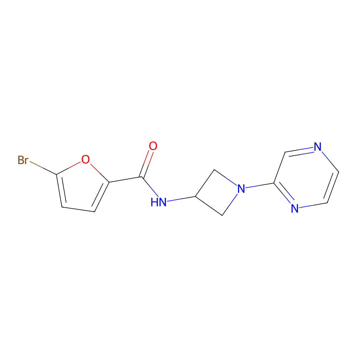 5-bromo-N-[1-(pyrazin-2-yl)azetidin-3-yl]furan-2-carboxamide molecular structure, CAS 2415602-54-7