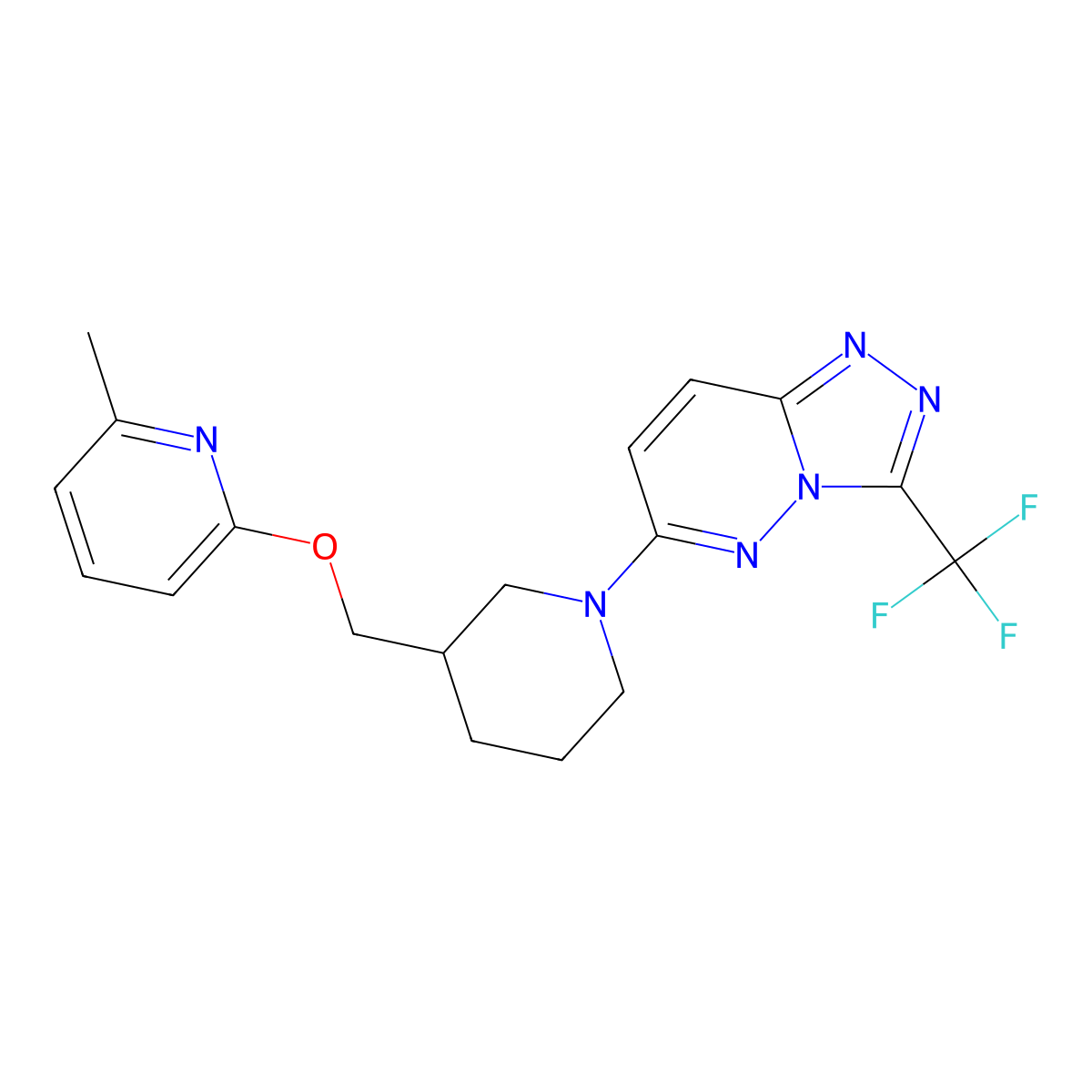 2-Methyl-6-({1-[3-(trifluoromethyl)-[1,2,4]triazolo[4,3-b]pyridazin-6-yl]piperidin-3-yl}methoxy)pyridine molecular structure, CAS 2415602-67-2