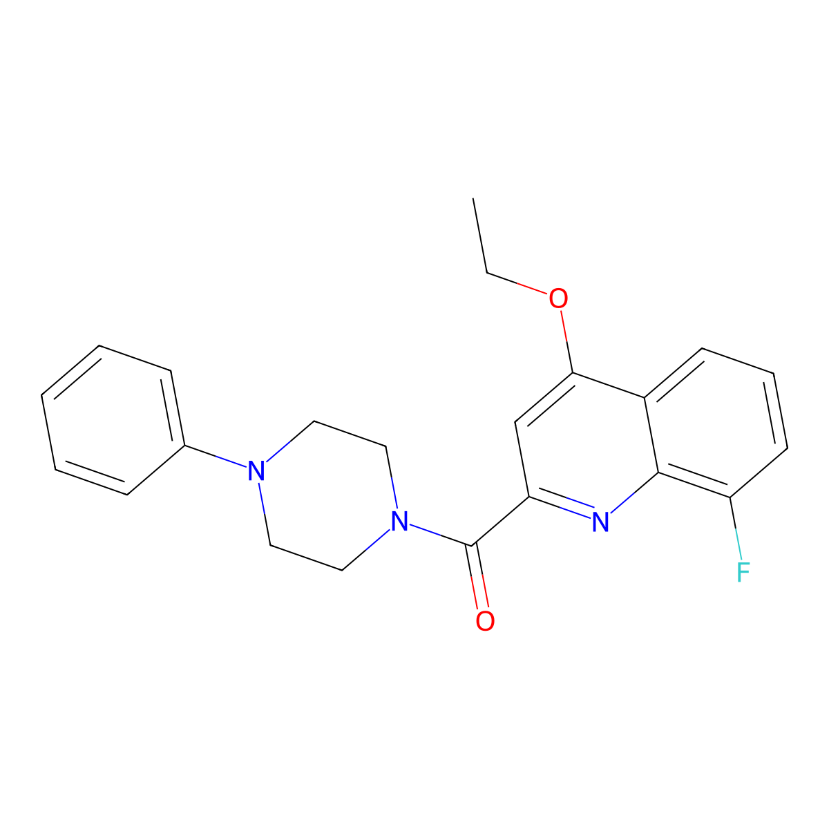 4-Ethoxy-8-fluoro-2-(4-phenylpiperazine-1-carbonyl)quinoline molecular structure, CAS 2415602-73-0