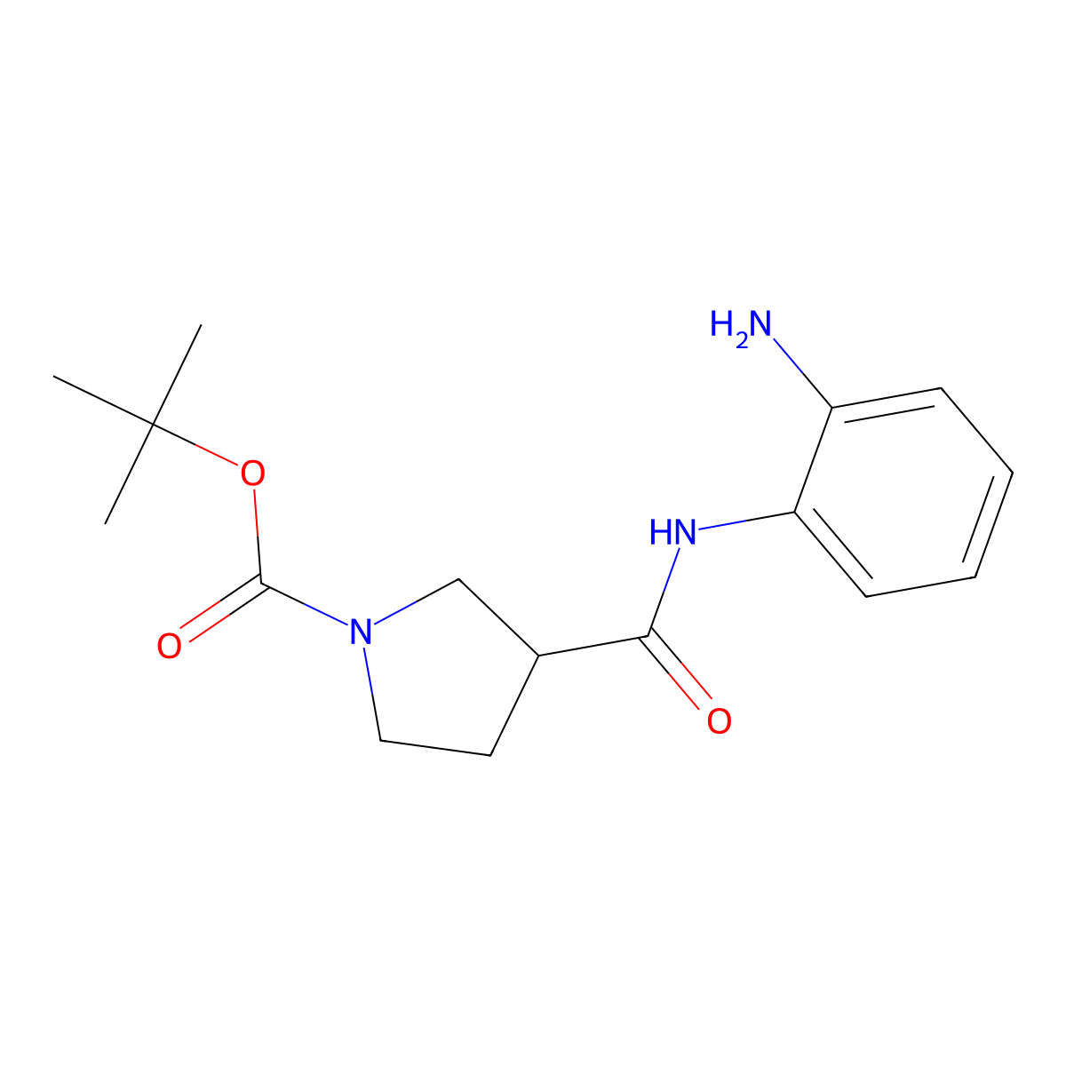 Tert-butyl 3-[(2-aminophenyl)carbamoyl]pyrrolidine-1-carboxylate molecular structure, CAS 2415602-76-3