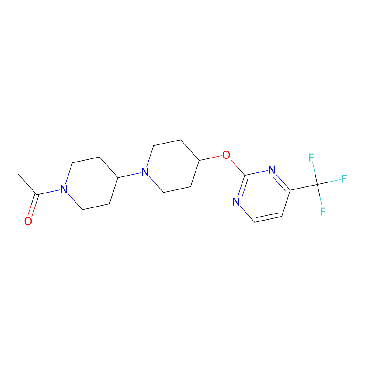 1-(4-{[4-(Trifluoromethyl)pyrimidin-2-yl]oxy}-[1,4'-bipiperidine]-1'-yl)ethan-1-one molecular structure, CAS 2415603-15-3