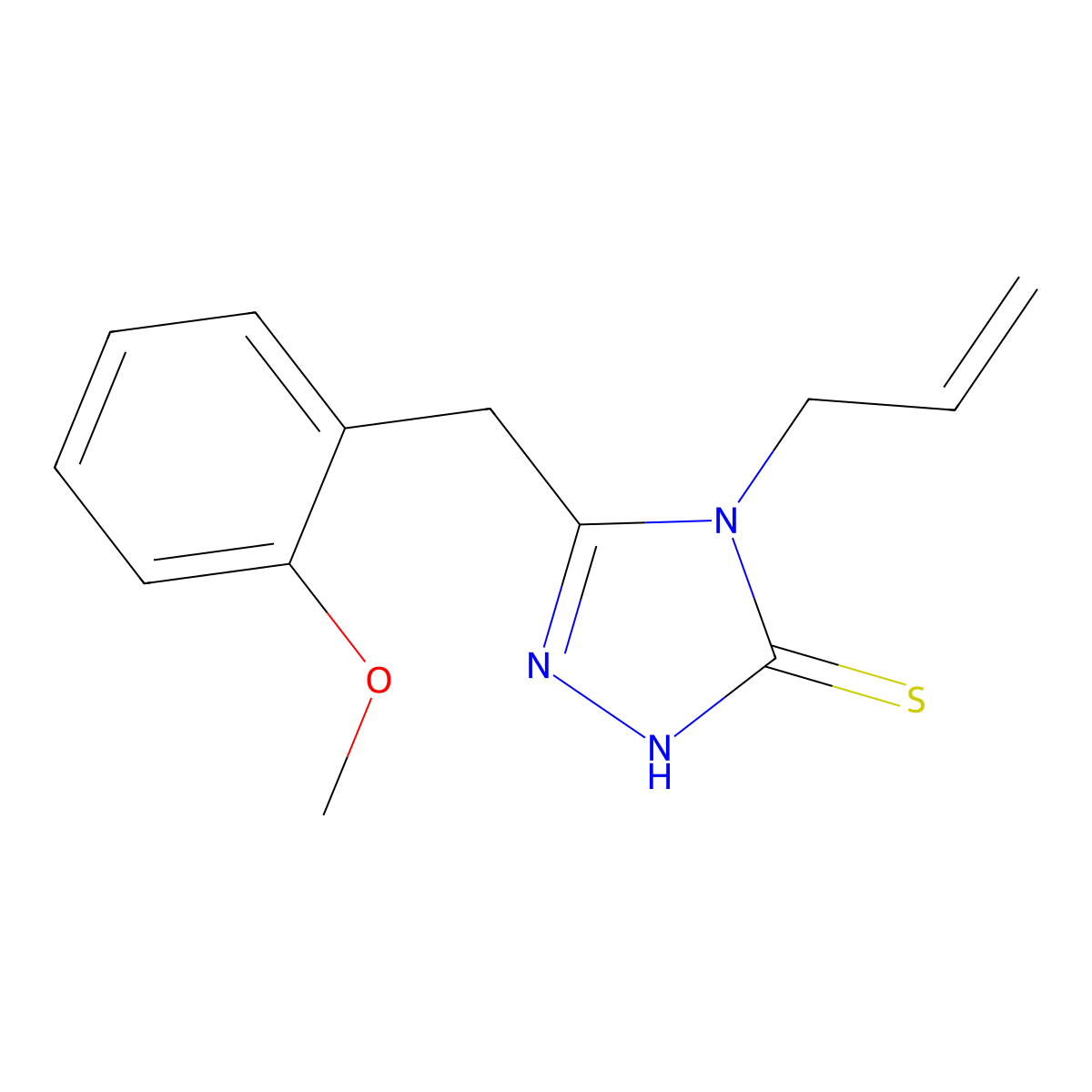 3-[(2-methoxyphenyl)methyl]-4-(prop-2-en-1-yl)-4,5-dihydro-1H-1,2,4-triazole-5-thione molecular structure, CAS 2415603-16-4