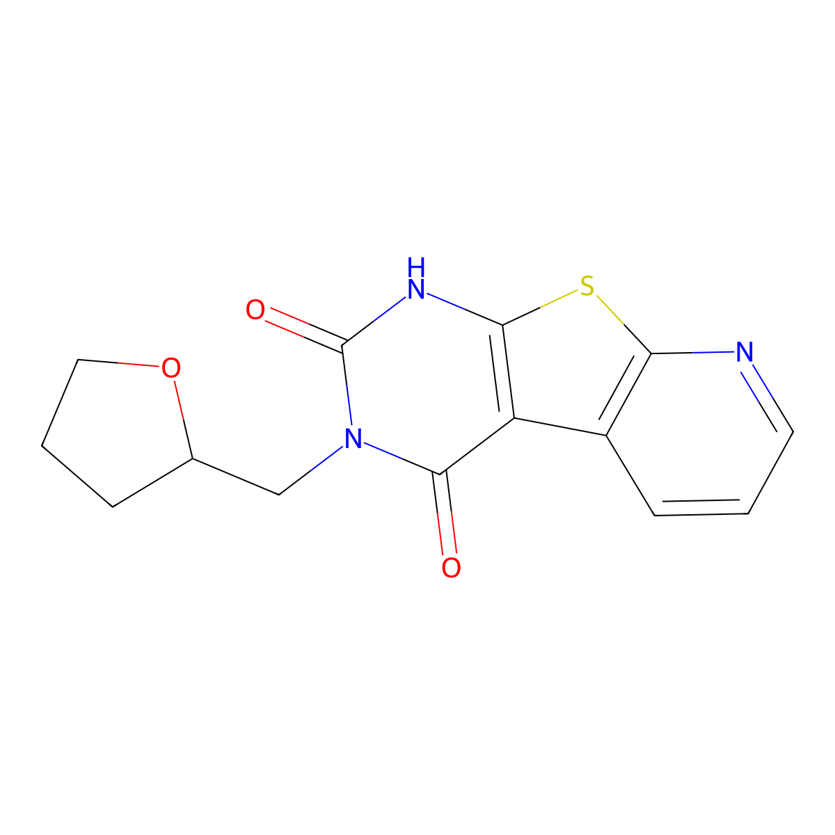 4-[(Oxolan-2-yl)methyl]-8-thia-4,6,10-triazatricyclo[7.4.0.0^{2,7}]trideca-1(13),2(7),9,11-tetraene-3,5-dione molecular structure, CAS 2415603-29-9