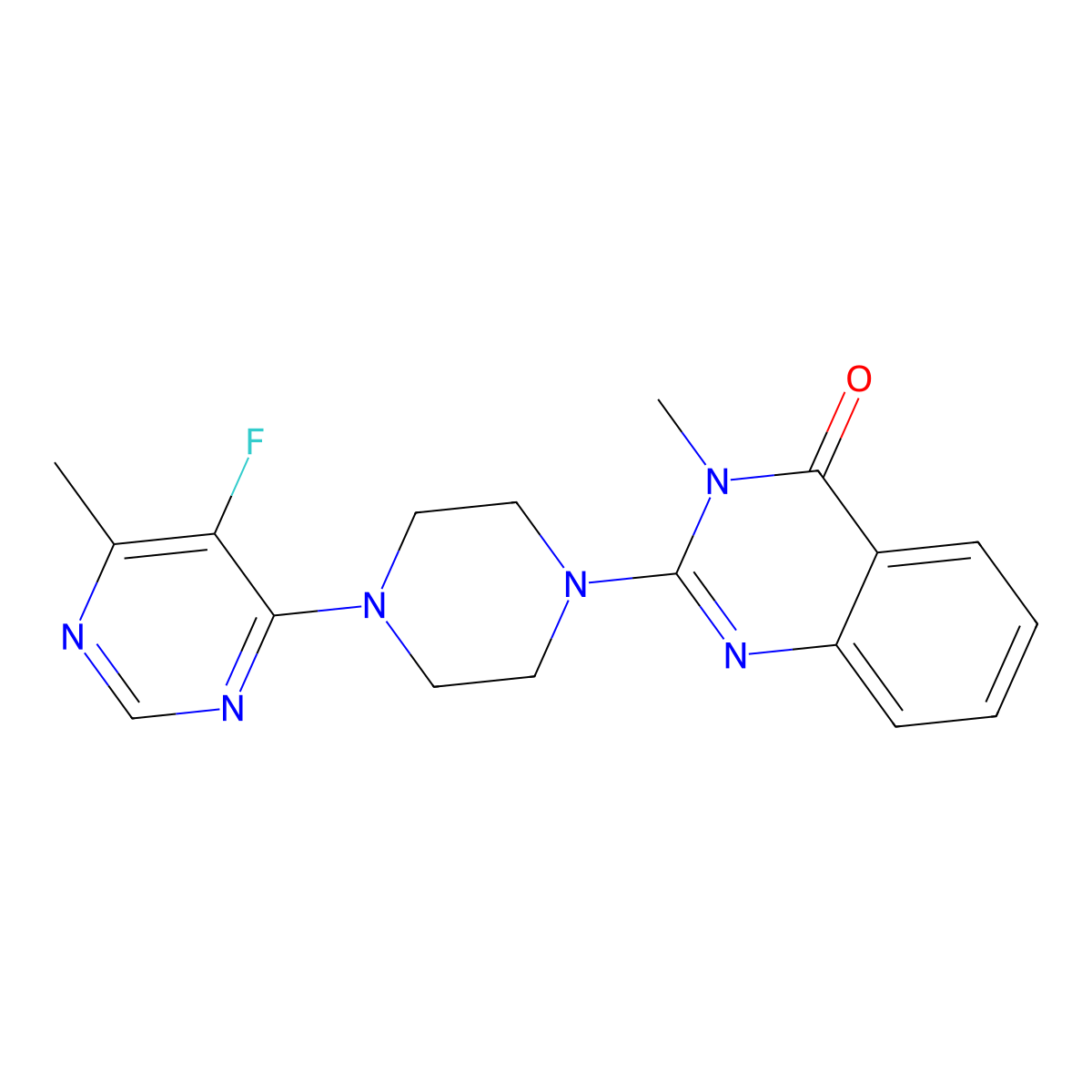 2-[4-(5-Fluoro-6-methylpyrimidin-4-yl)piperazin-1-yl]-3-methyl-3,4-dihydroquinazolin-4-one molecular structure, CAS 2415603-37-9