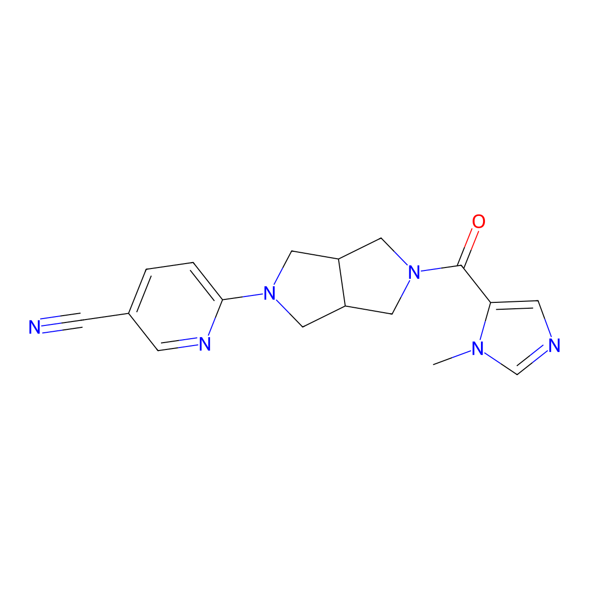 6-[5-(1-methyl-1H-imidazole-5-carbonyl)-octahydropyrrolo[3,4-c]pyrrol-2-yl]pyridine-3-carbonitrile molecular structure, CAS 2415603-41-5