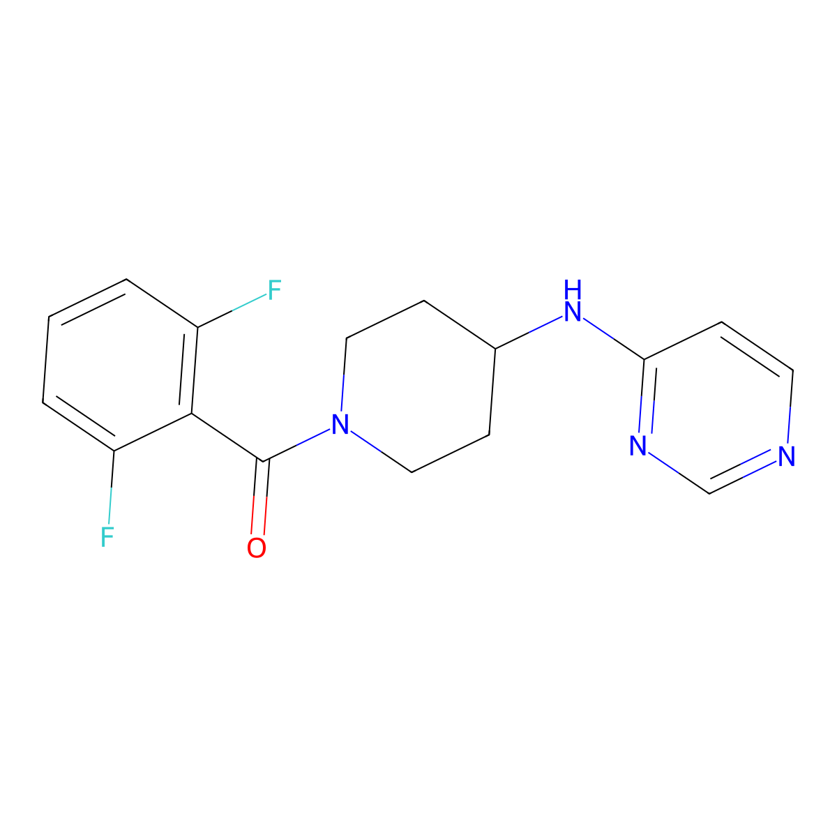 N-[1-(2,6-difluorobenzoyl)piperidin-4-yl]pyrimidin-4-amine molecular structure, CAS 2415603-46-0
