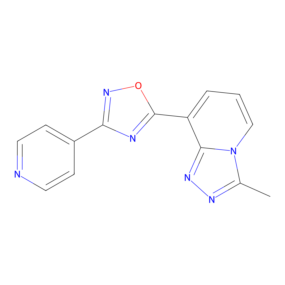 4-(5-{3-Methyl-[1,2,4]triazolo[4,3-a]pyridin-8-yl}-1,2,4-oxadiazol-3-yl)pyridine molecular structure, CAS 2415603-60-8