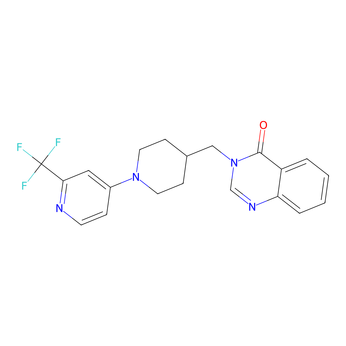 3-({1-[2-(Trifluoromethyl)pyridin-4-yl]piperidin-4-yl}methyl)-3,4-dihydroquinazolin-4-one molecular structure, CAS 2415603-72-2