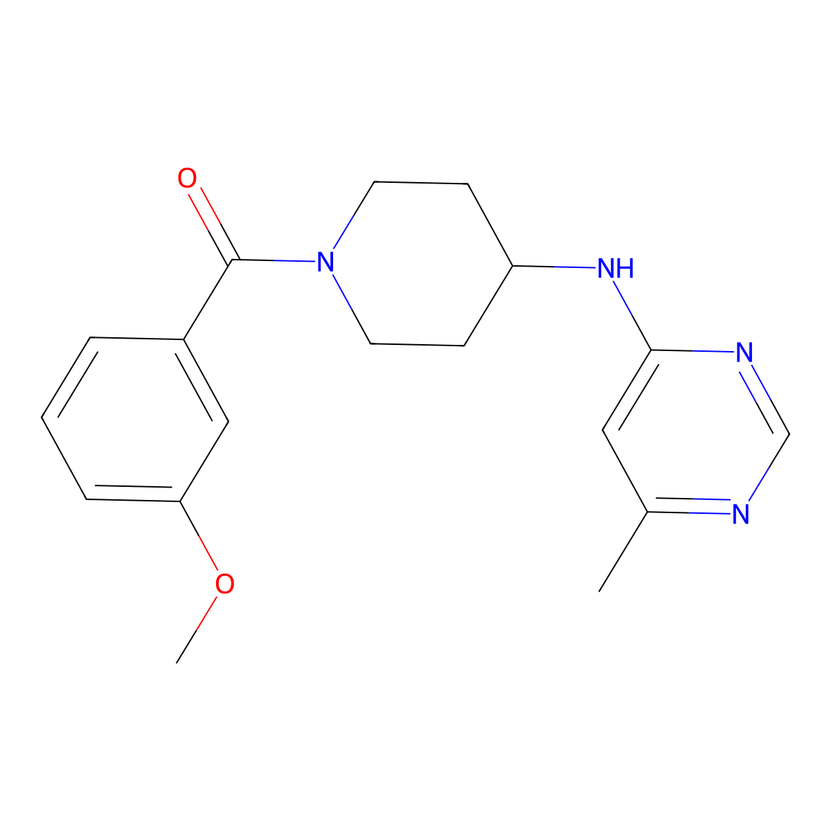 N-[1-(3-methoxybenzoyl)piperidin-4-yl]-6-methylpyrimidin-4-amine molecular structure, CAS 2415603-83-5
