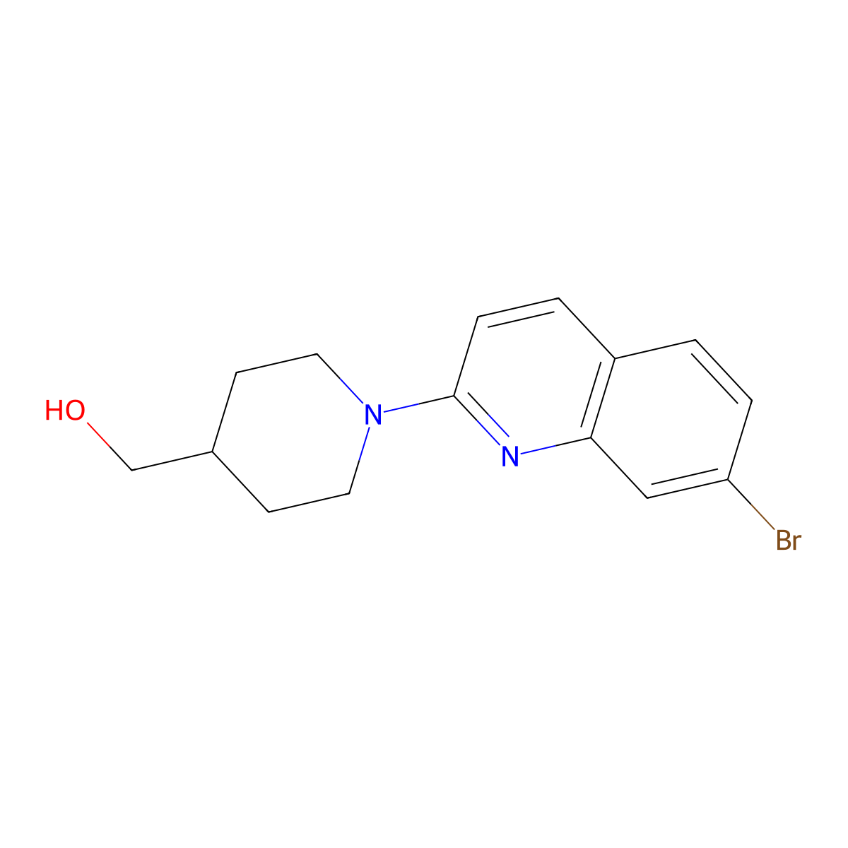 [1-(7-Bromoquinolin-2-yl)piperidin-4-yl]methanol molecular structure, CAS 2415603-87-9