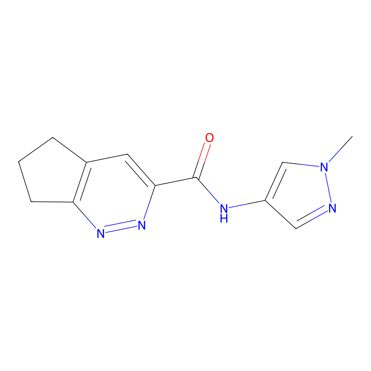 N-(1-methyl-1H-pyrazol-4-yl)-5H,6H,7H-cyclopenta[c]pyridazine-3-carboxamide molecular structure, CAS 2415603-91-5