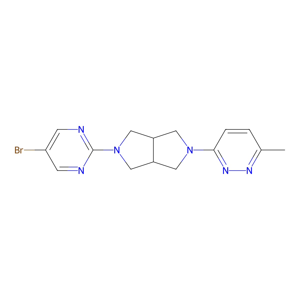 5-Bromo-2-[5-(6-methylpyridazin-3-yl)-octahydropyrrolo[3,4-c]pyrrol-2-yl]pyrimidine molecular structure, CAS 2415603-93-7