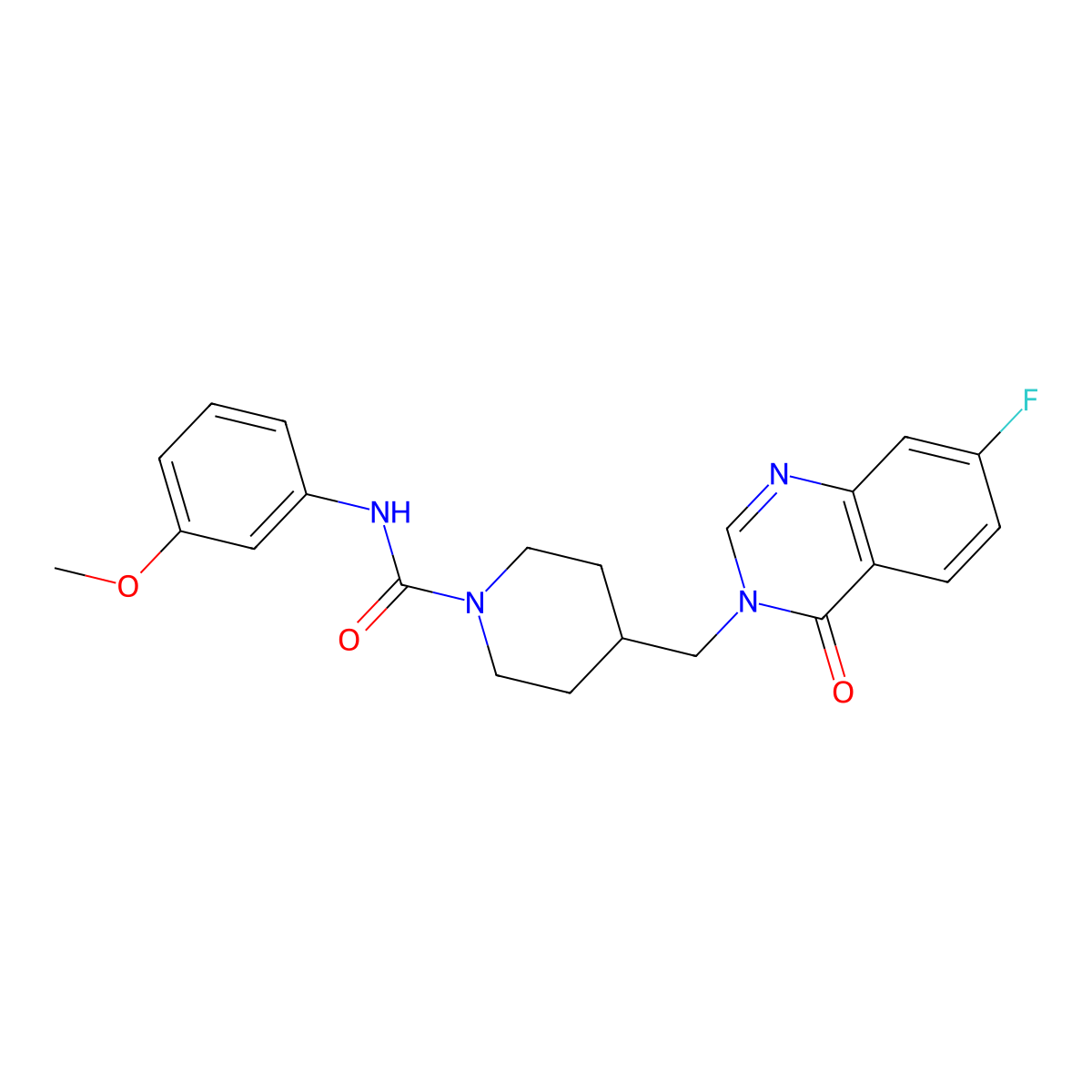 4-[(7-fluoro-4-oxo-3,4-dihydroquinazolin-3-yl)methyl]-N-(3-methoxyphenyl)piperidine-1-carboxamide molecular structure, CAS 2415603-97-1