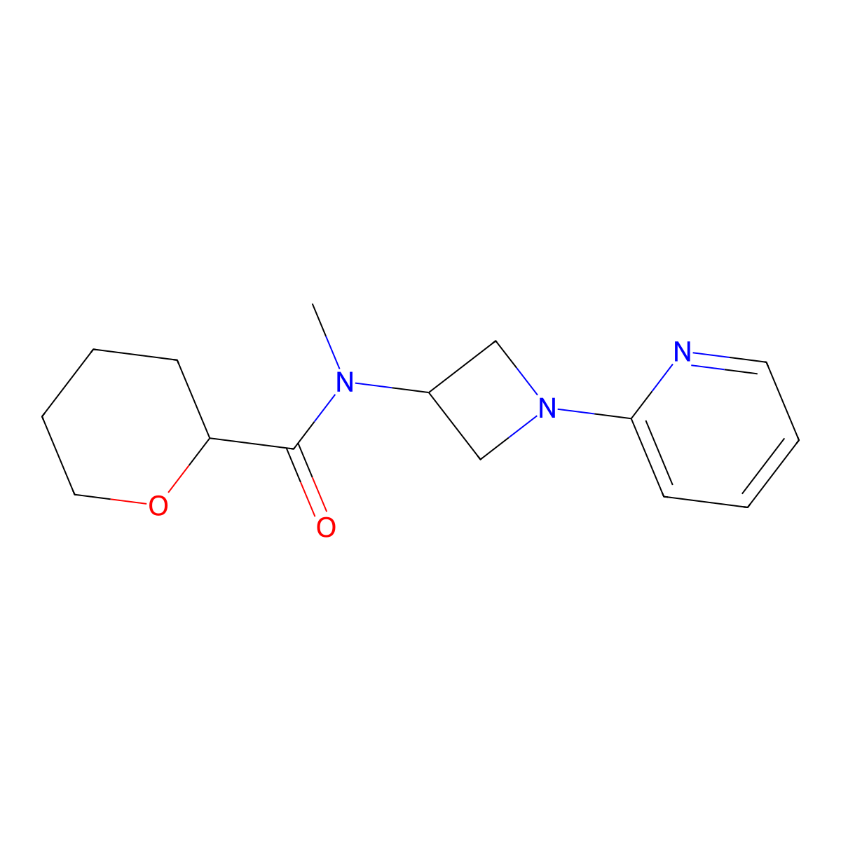 N-methyl-N-[1-(pyridin-2-yl)azetidin-3-yl]oxane-2-carboxamide molecular structure, CAS 2415604-03-2