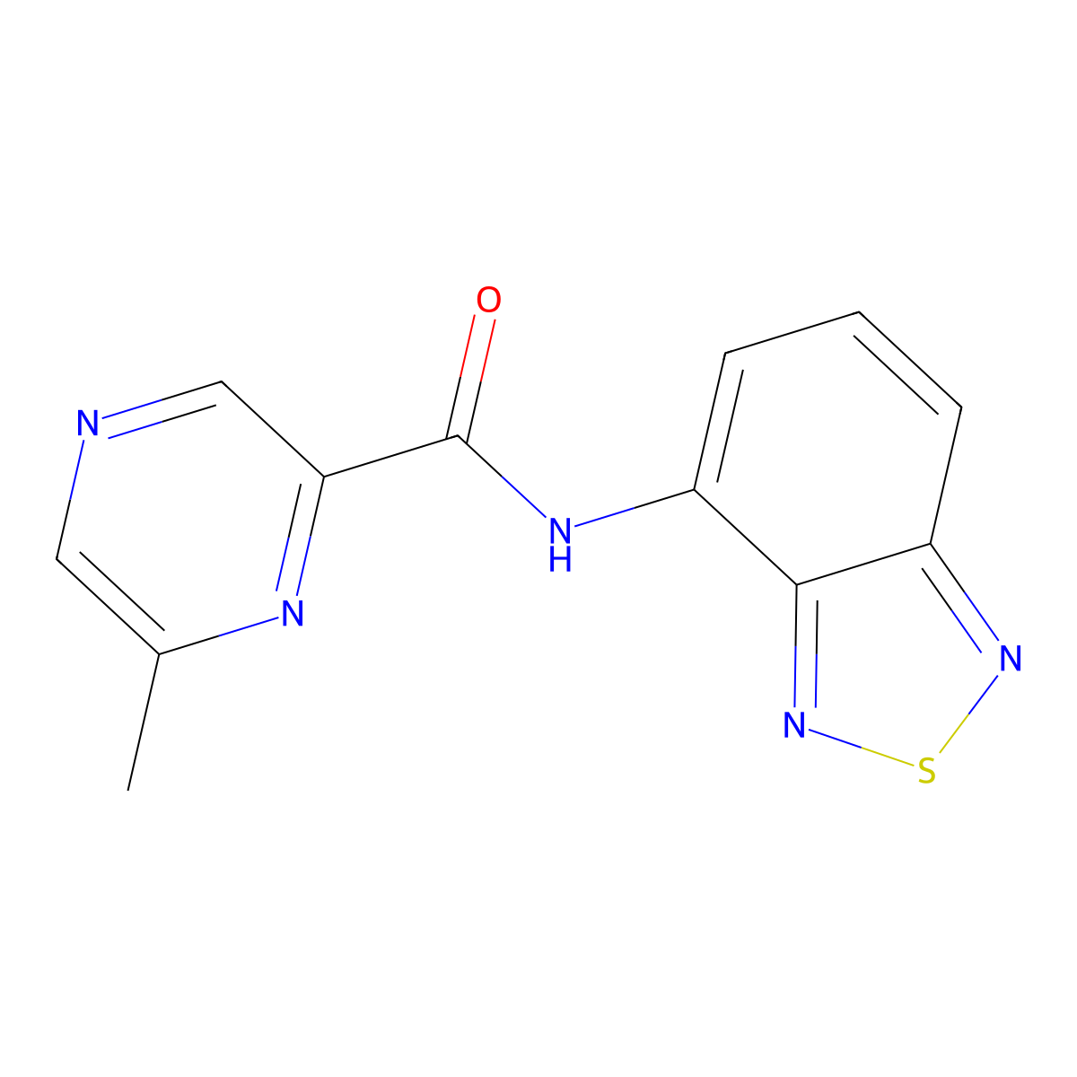 N-(2,1,3-benzothiadiazol-4-yl)-6-methylpyrazine-2-carboxamide molecular structure, CAS 2415604-06-5