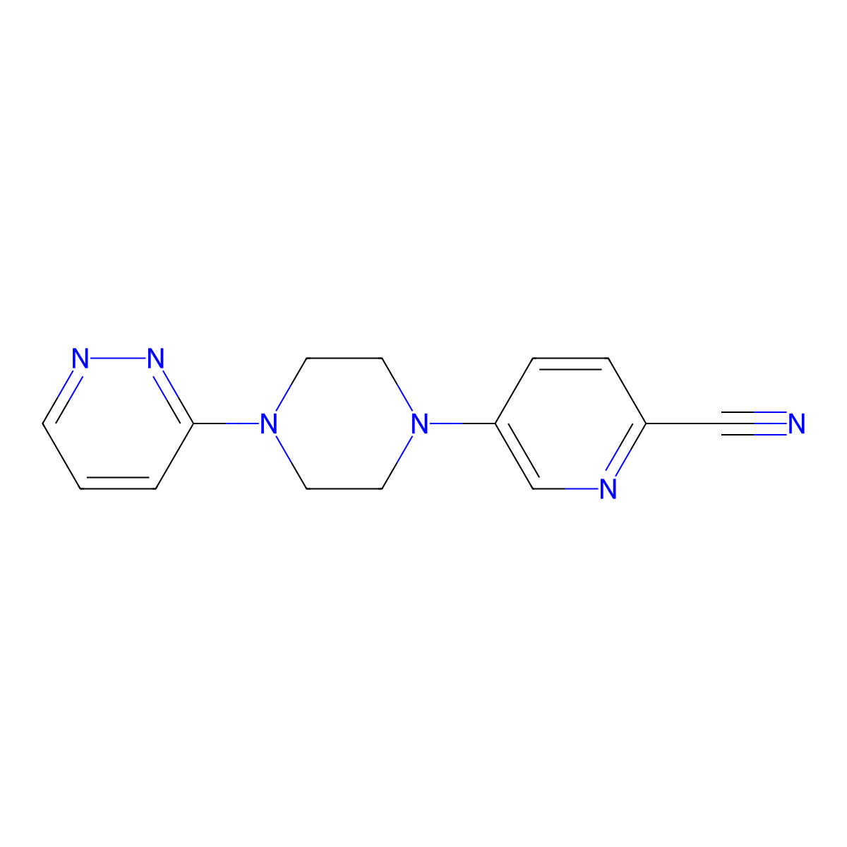 5-[4-(Pyridazin-3-yl)piperazin-1-yl]pyridine-2-carbonitrile molecular structure, CAS 2415604-08-7