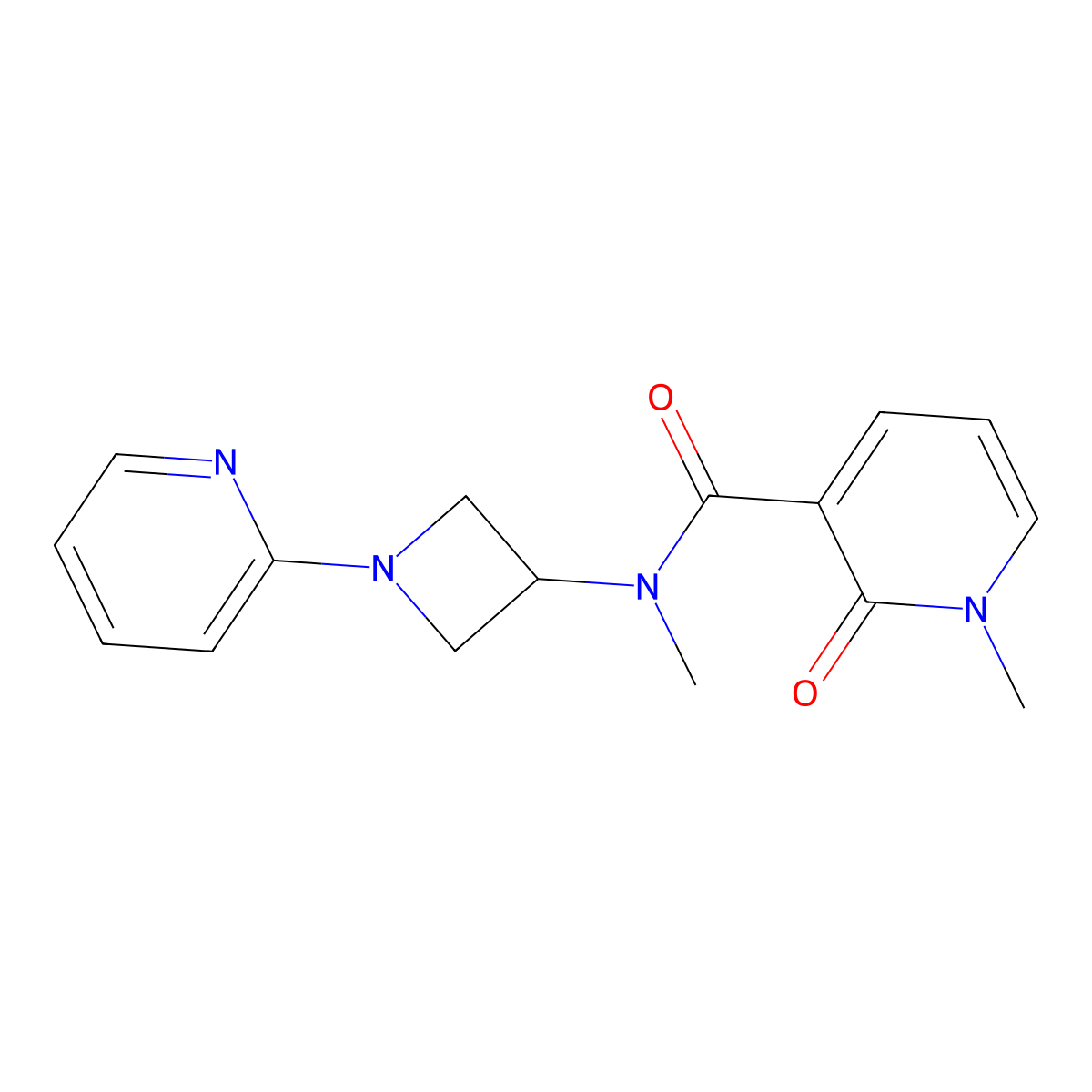 N,1-dimethyl-2-oxo-N-[1-(pyridin-2-yl)azetidin-3-yl]-1,2-dihydropyridine-3-carboxamide molecular structure, CAS 2415604-09-8