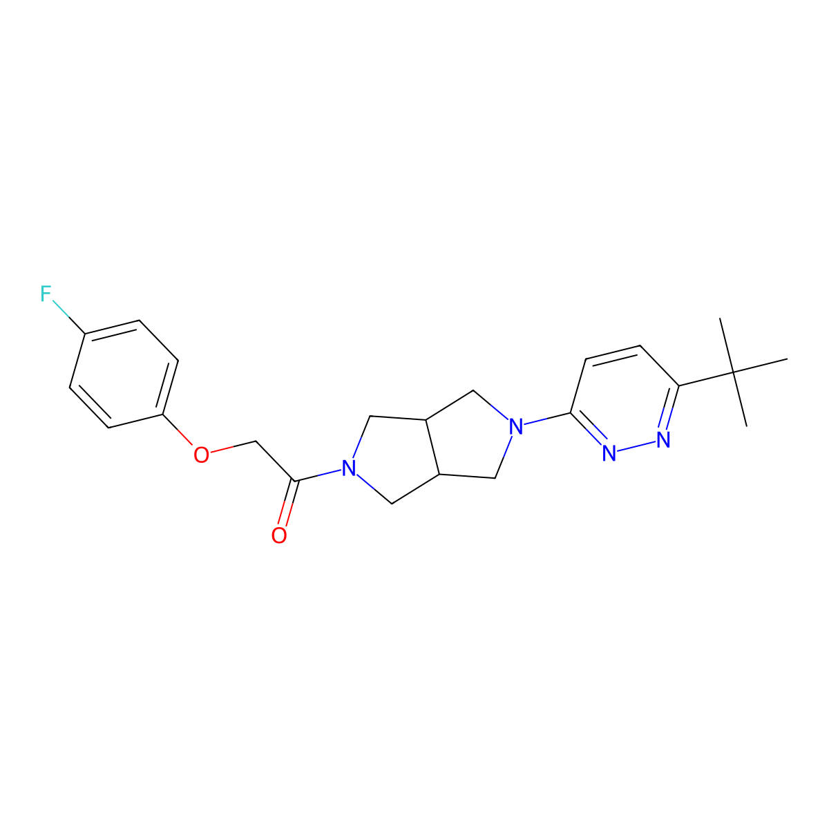 1-[5-(6-Tert-butylpyridazin-3-yl)-octahydropyrrolo[3,4-c]pyrrol-2-yl]-2-(4-fluorophenoxy)ethan-1-one molecular structure, CAS 2415604-12-3