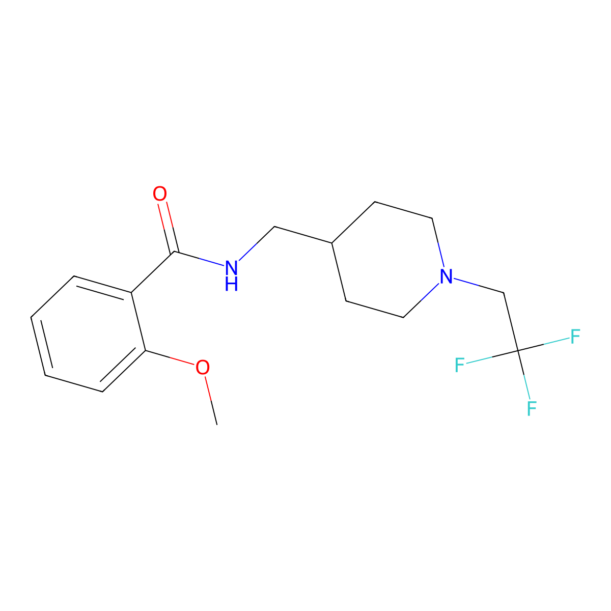 2-methoxy-N-{[1-(2,2,2-trifluoroethyl)piperidin-4-yl]methyl}benzamide molecular structure, CAS 2415604-29-2