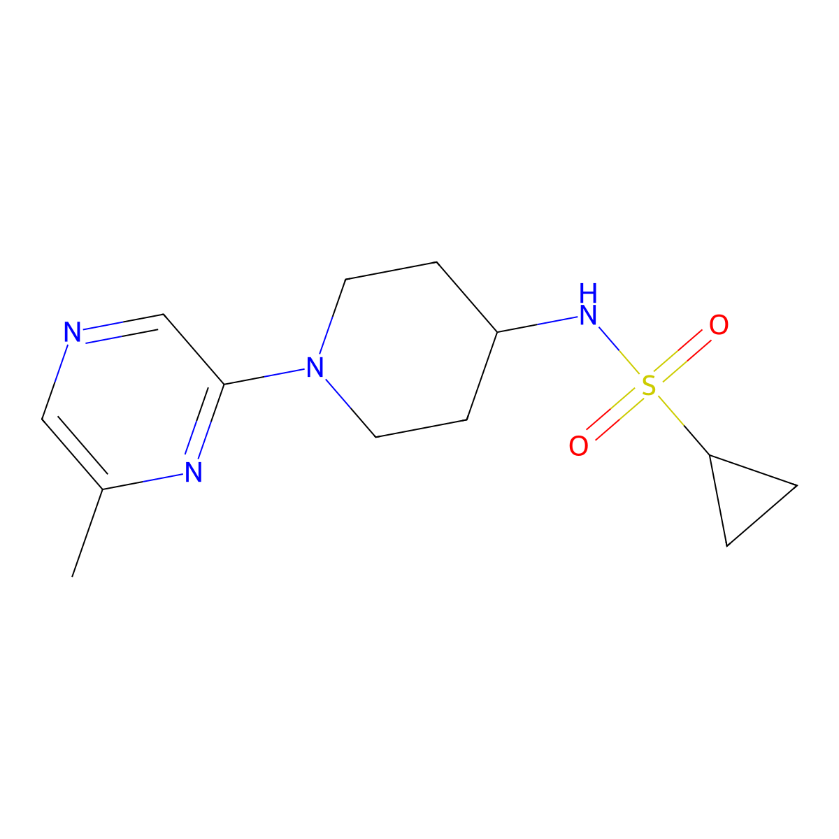 N-[1-(6-Methylpyrazin-2-yl)piperidin-4-yl]cyclopropanesulfonamide molecular structure, CAS 2415604-44-1