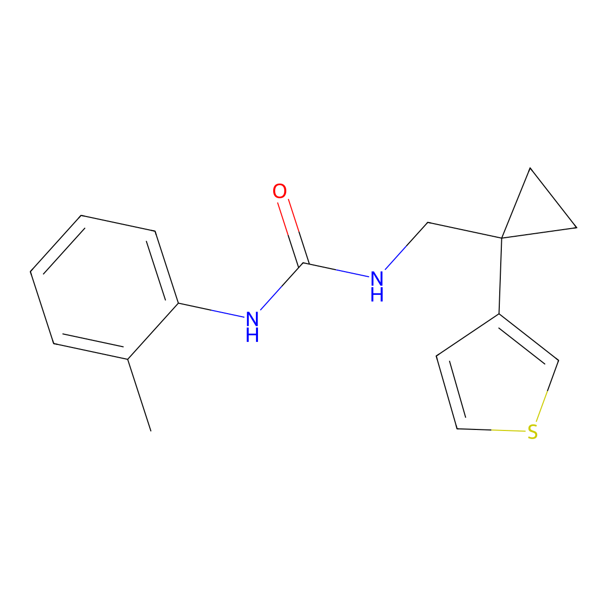 1-(2-Methylphenyl)-3-{[1-(thiophen-3-yl)cyclopropyl]methyl}urea molecular structure, CAS 2415620-36-7