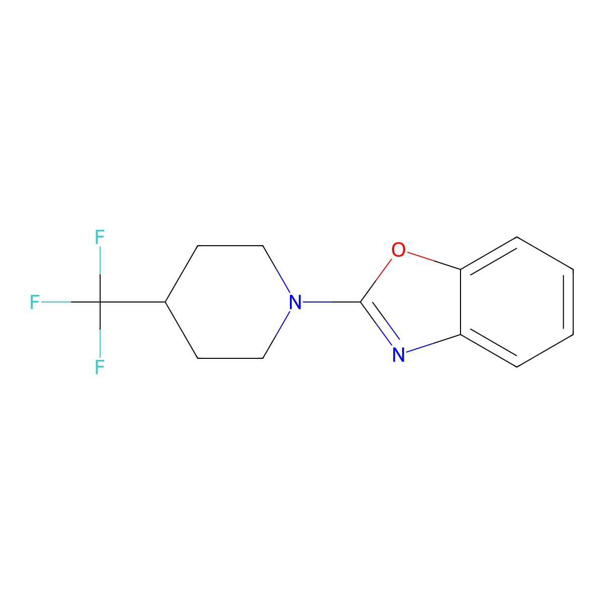 2-[4-(Trifluoromethyl)piperidin-1-yl]-1,3-benzoxazole molecular structure, CAS 2415620-48-1