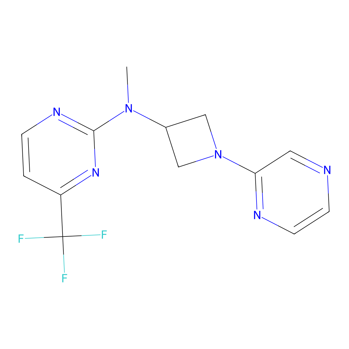 N-methyl-N-[1-(pyrazin-2-yl)azetidin-3-yl]-4-(trifluoromethyl)pyrimidin-2-amine molecular structure, CAS 2415620-51-6