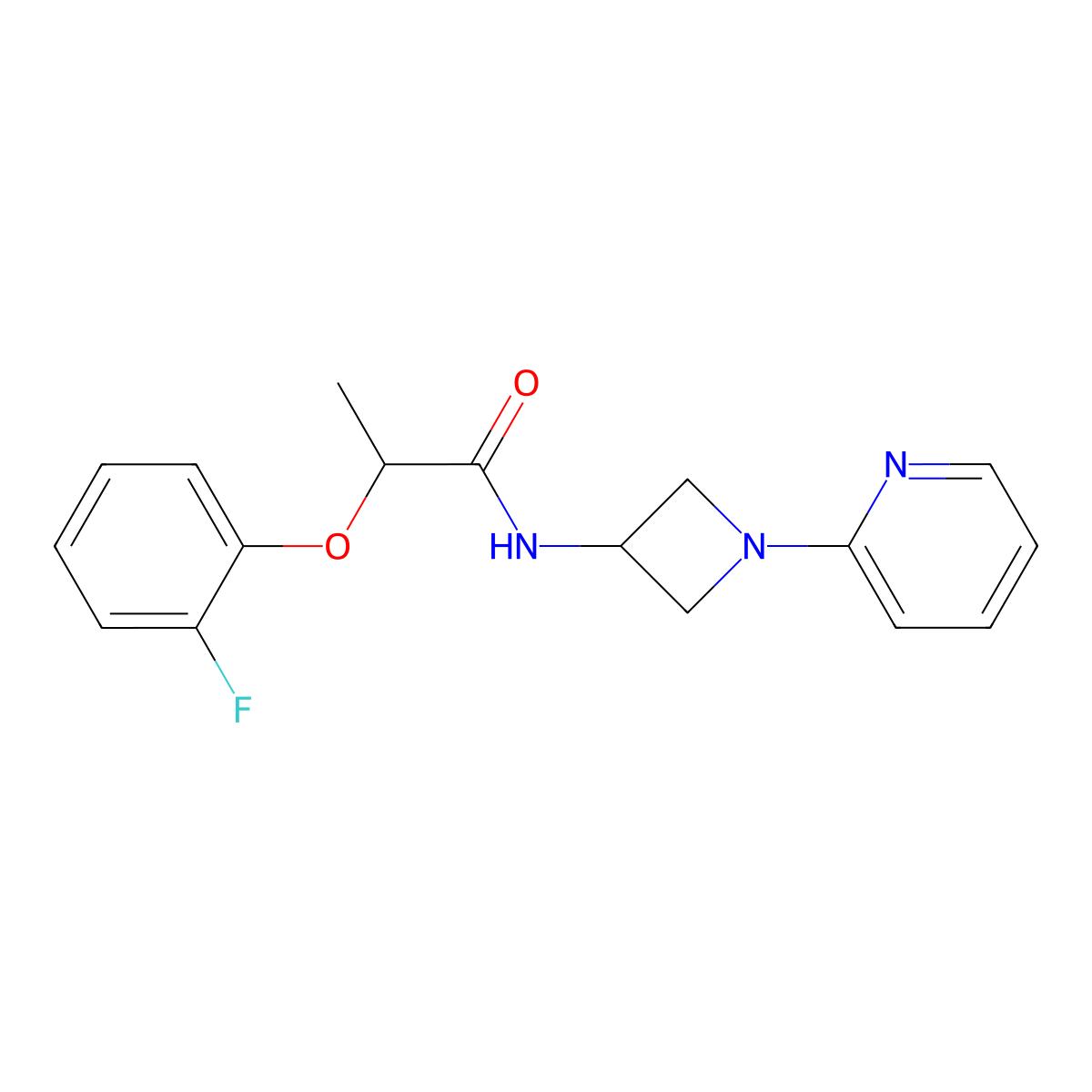 2-(2-fluorophenoxy)-N-[1-(pyridin-2-yl)azetidin-3-yl]propanamide molecular structure, CAS 2415620-73-2