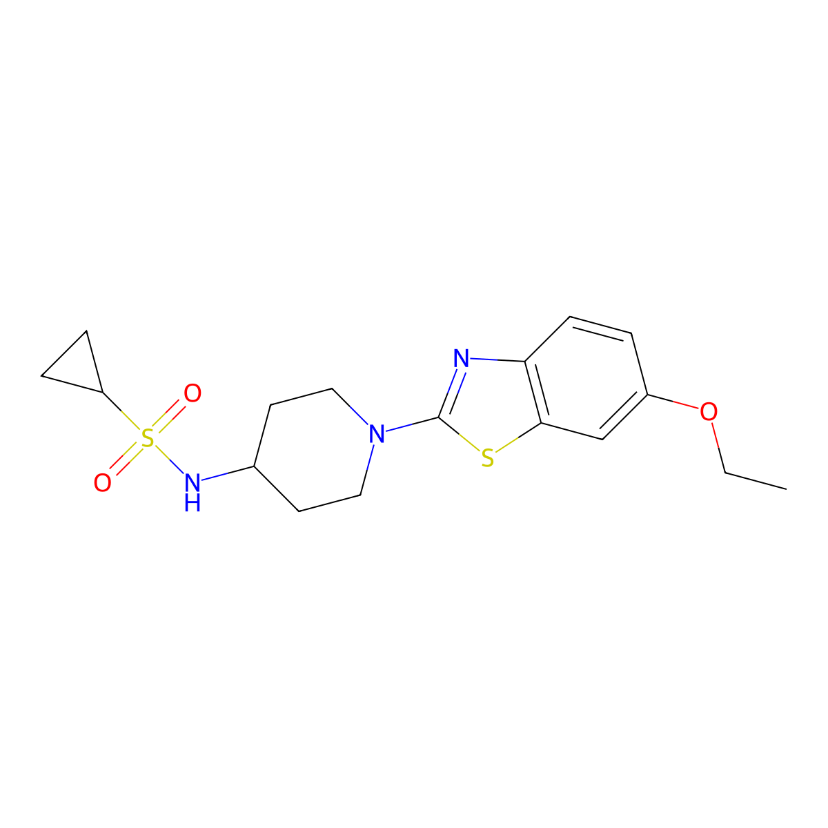 N-[1-(6-ethoxy-1,3-benzothiazol-2-yl)piperidin-4-yl]cyclopropanesulfonamide molecular structure, CAS 2415620-84-5