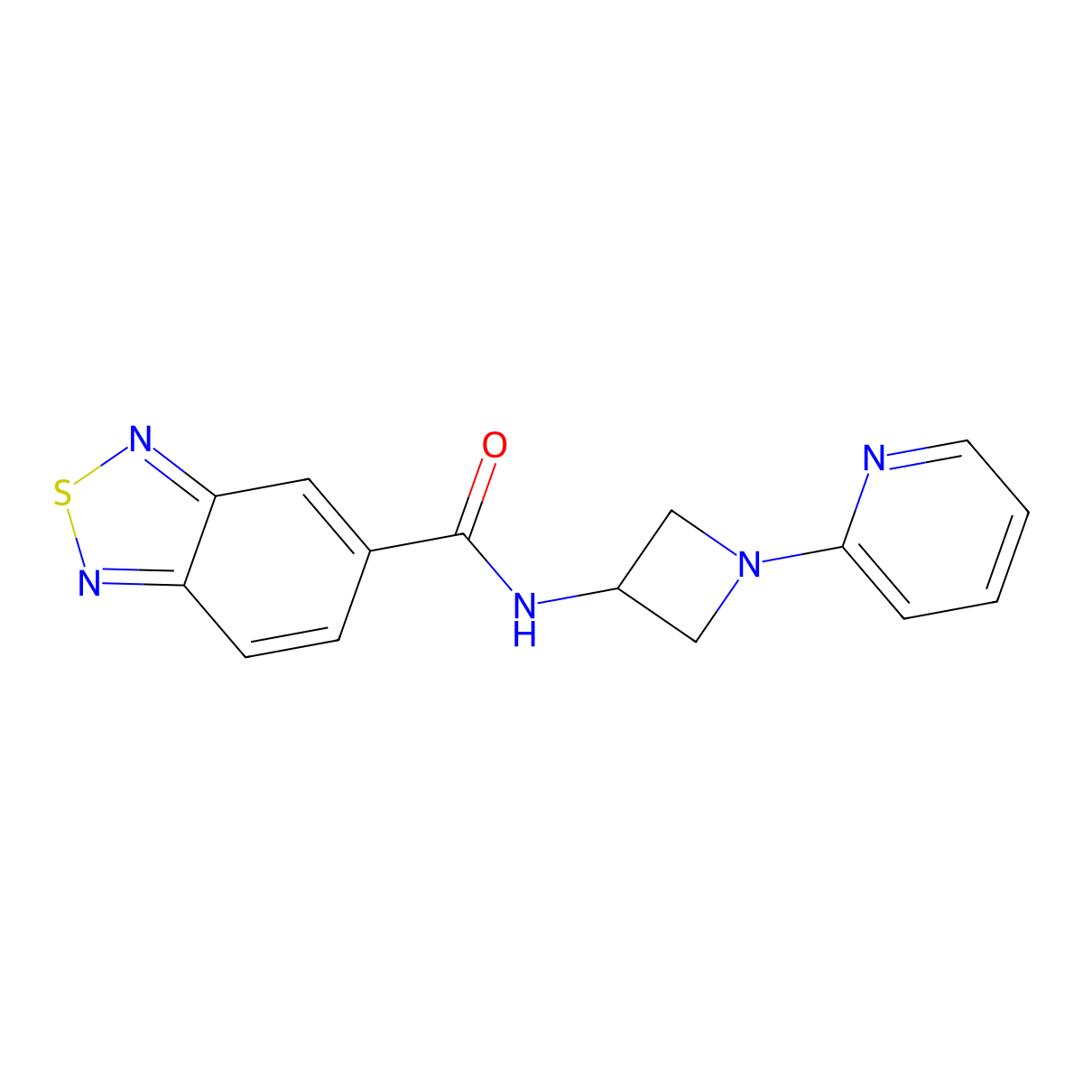 N-[1-(pyridin-2-yl)azetidin-3-yl]-2,1,3-benzothiadiazole-5-carboxamide molecular structure, CAS 2415620-90-3