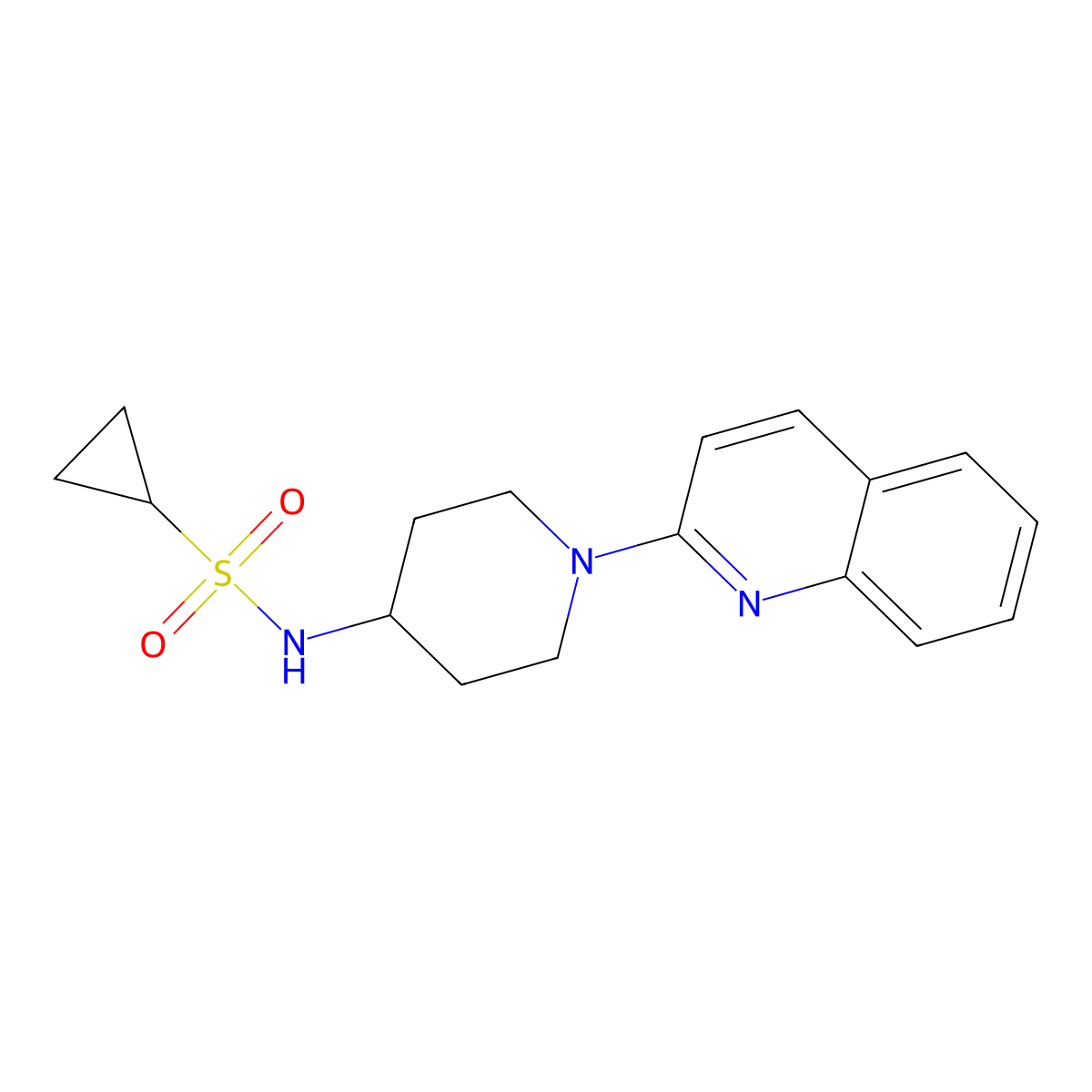 N-[1-(quinolin-2-yl)piperidin-4-yl]cyclopropanesulfonamide molecular structure, CAS 2415620-95-8