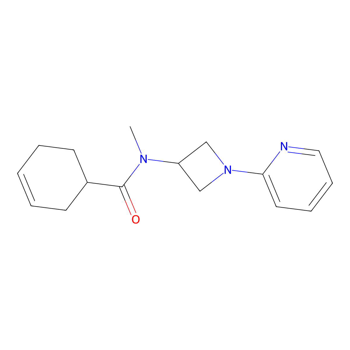 N-methyl-N-[1-(pyridin-2-yl)azetidin-3-yl]cyclohex-3-ene-1-carboxamide molecular structure, CAS 2415620-98-1