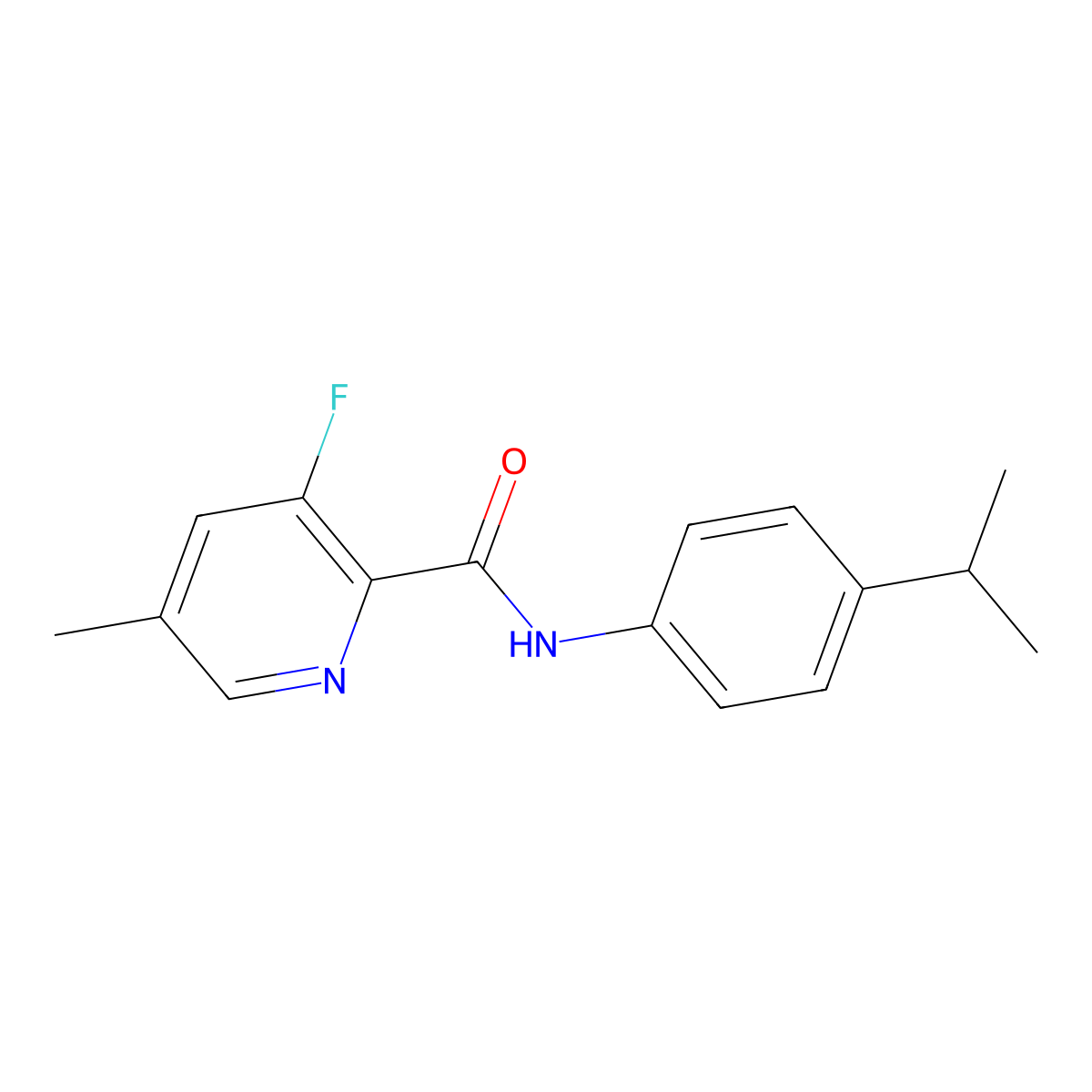 3-fluoro-5-methyl-N-[4-(propan-2-yl)phenyl]pyridine-2-carboxamide molecular structure, CAS 2415621-01-9