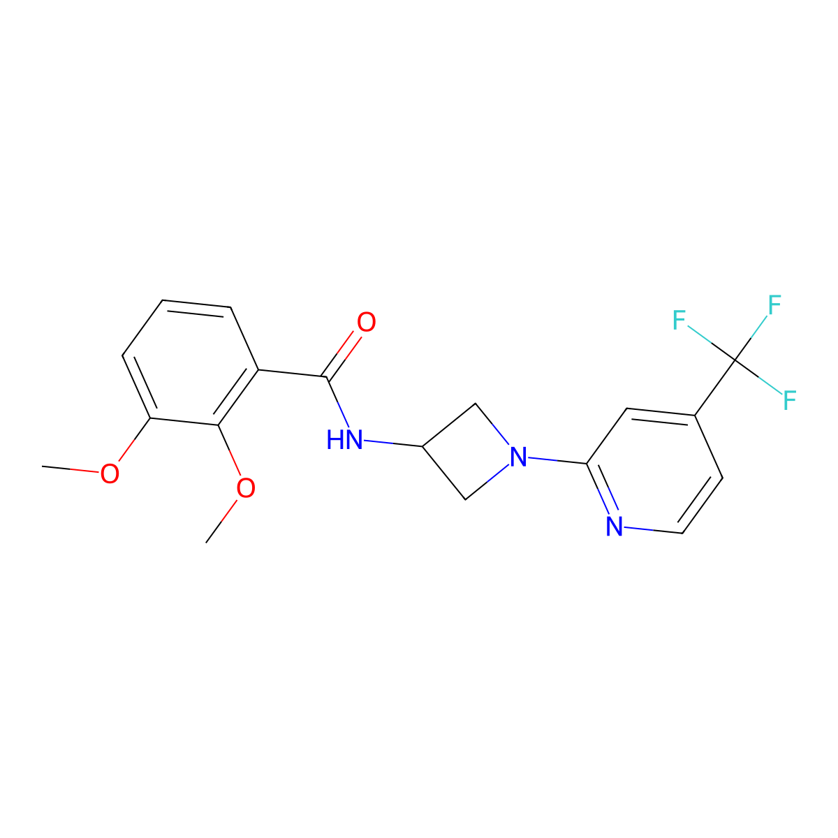 2,3-dimethoxy-N-{1-[4-(trifluoromethyl)pyridin-2-yl]azetidin-3-yl}benzamide molecular structure, CAS 2415621-04-2
